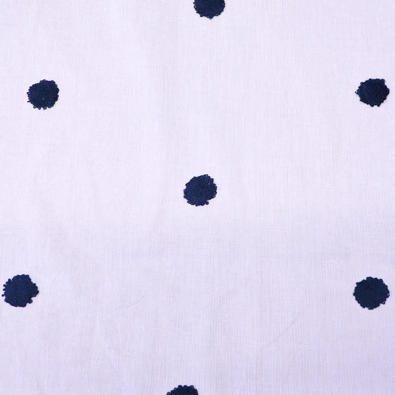 Cotton Voile - Spotty - White with Blue Spots