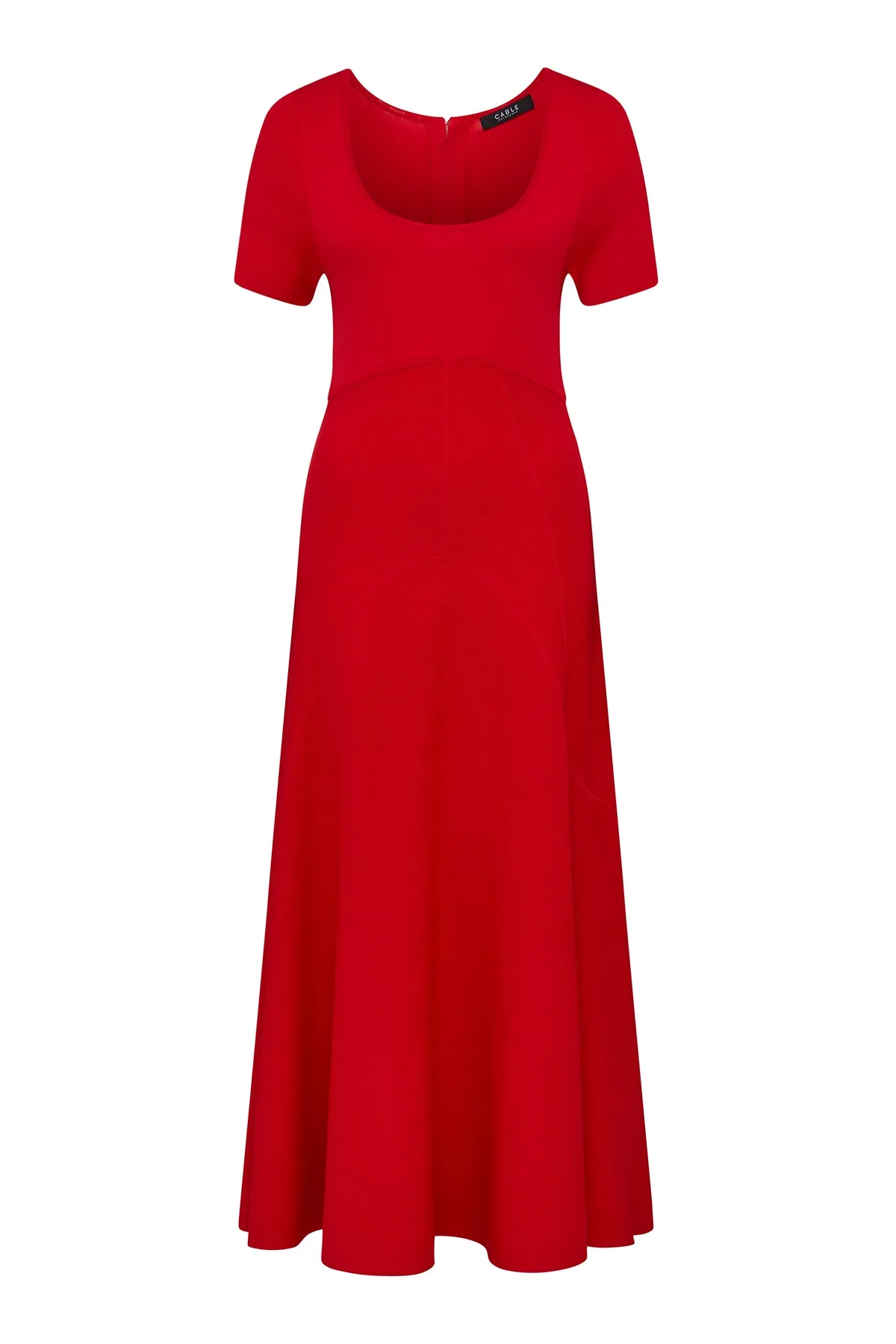 Crepe Bodice Dress - Red