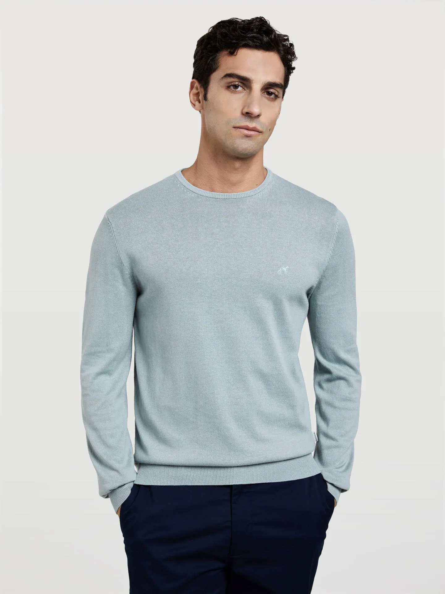 Crew Neck Garment Dye Sweater