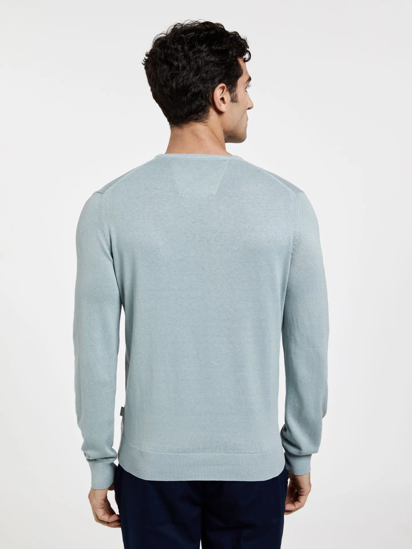 Crew Neck Garment Dye Sweater