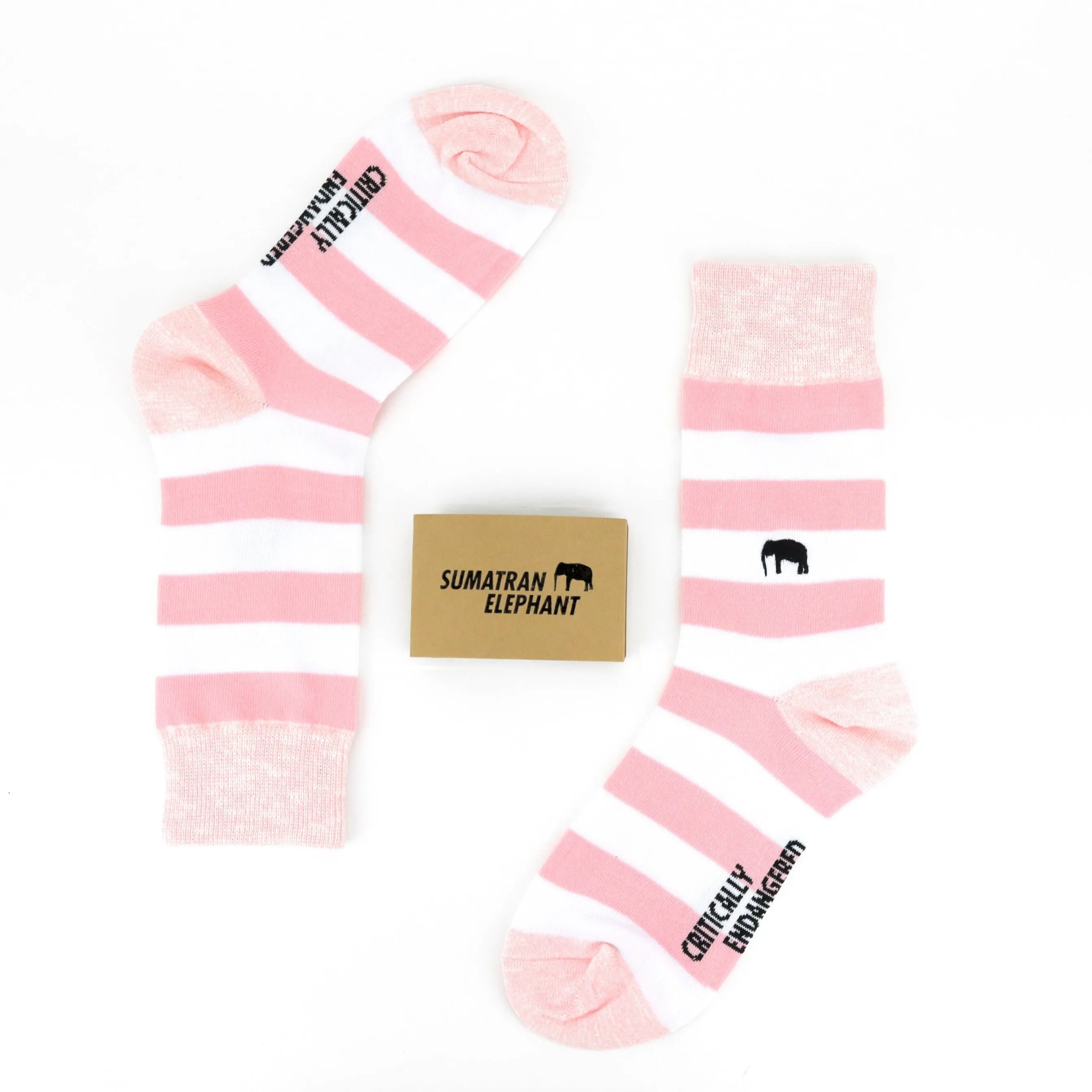 Critically Endangered Adult Striped Socks - Elephant