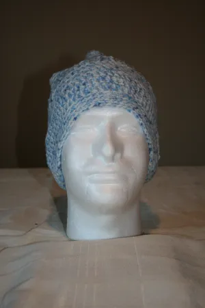 Crochet Beanie Hat in Lighter Blue