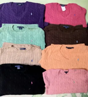 Custom handpick Cable knits RL Sweater 50pcs