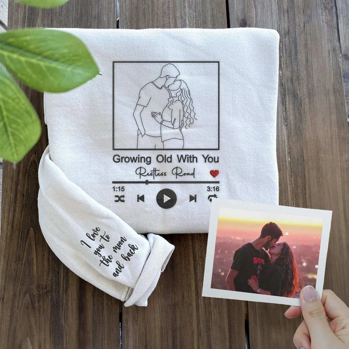 Custom Playlist Hoodie with Photo and Your Song Name