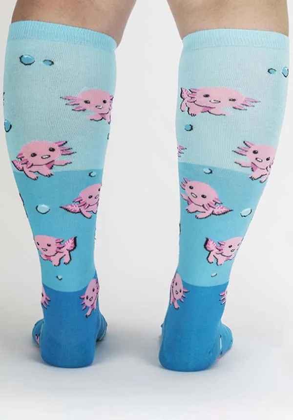 Dancing Axolotl | KNEE HIGH SOCKS