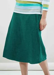 Delia Below Knee A-Line Linen Look VELCRO® Brand Fastening Wrap Skirt