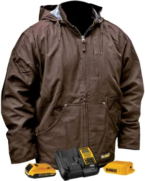 DeWalt DCHJ076ATD1 Unisex Heated Heavy Duty Work Coat Kit - Tobacco