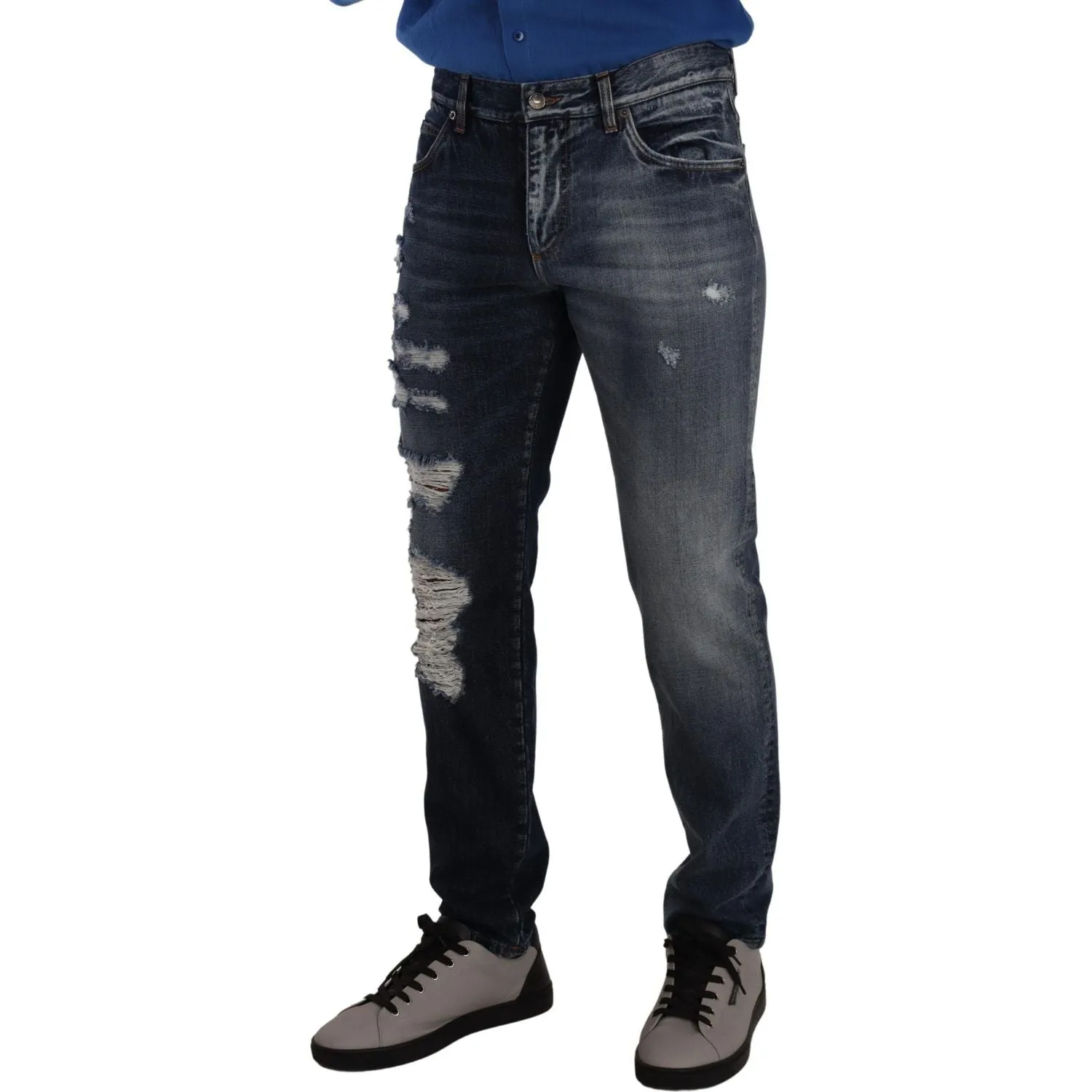 Dolce & Gabbana Chic Tattered Denim Jeans