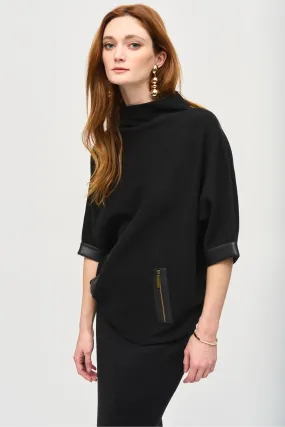 DOLMAN TOP WITH PLEATHER