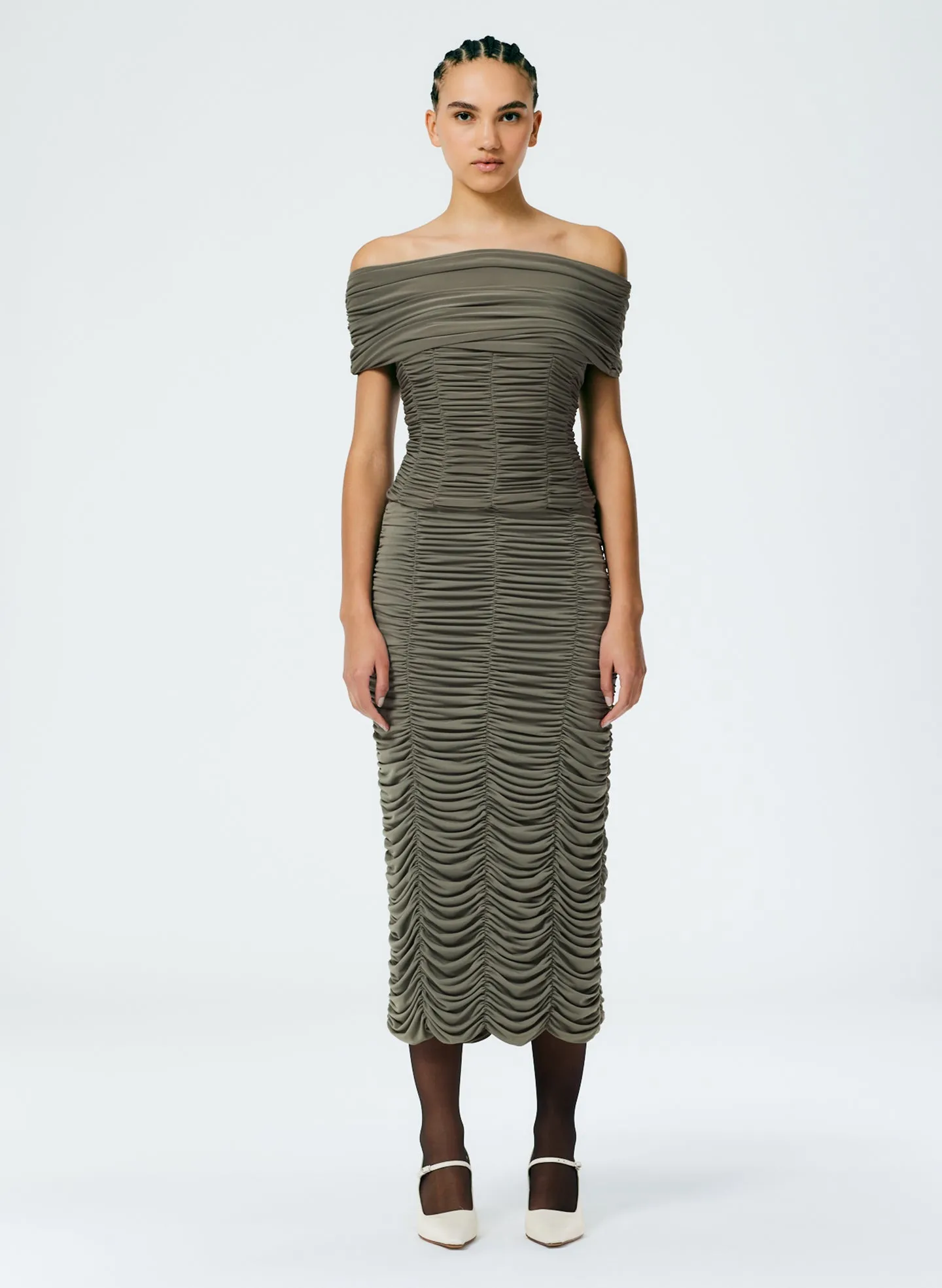 Drapey Jersey Ruched Skirt