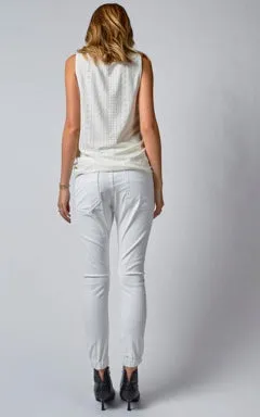 DRICOPER COATED CUFF JEANS IN WHITE