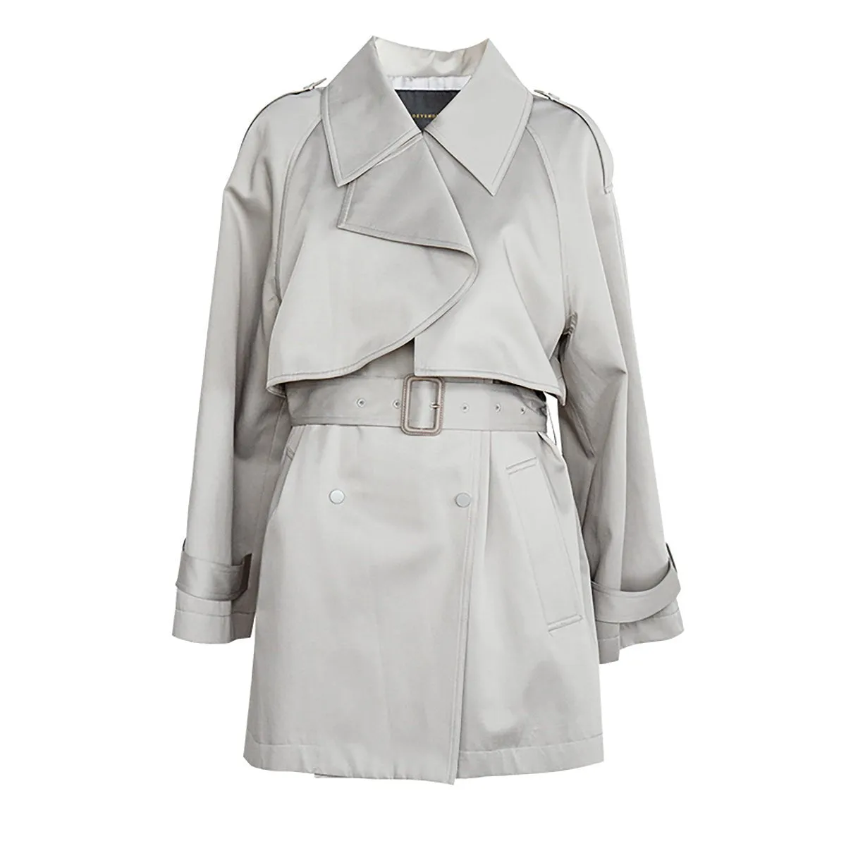 Effortless Mid-Length Gray Trench Coat