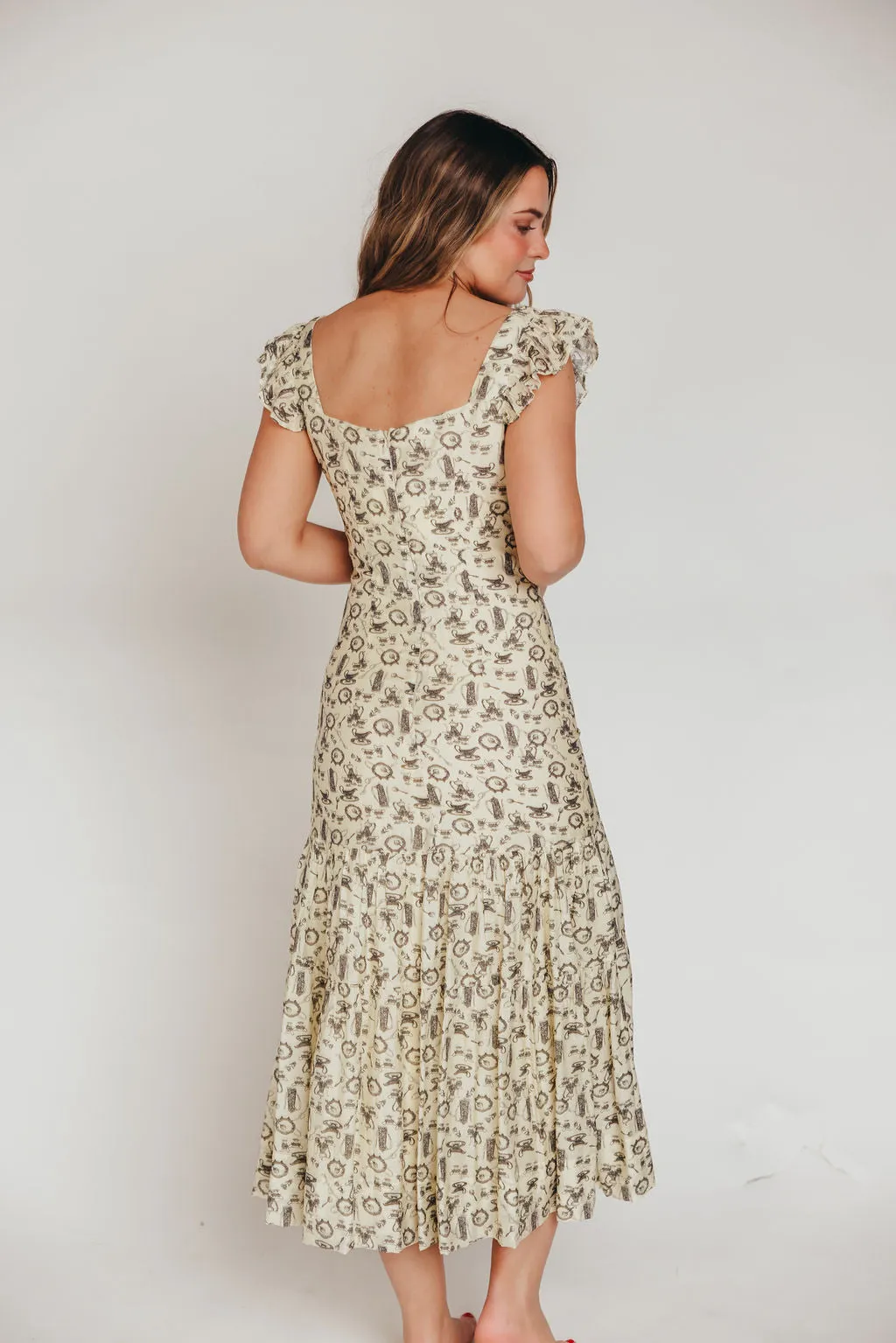 Emery Midi Dress in Vintage Tea (Sizes S-XL)