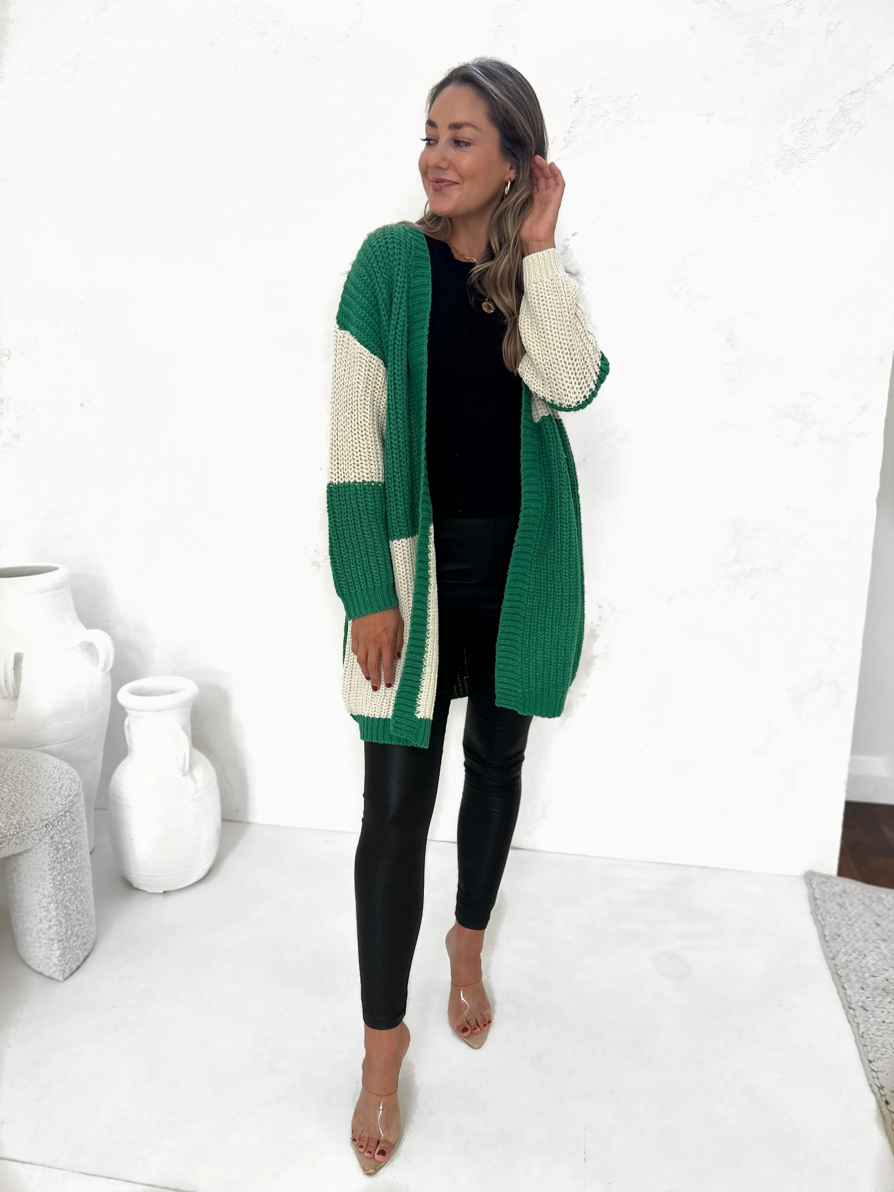 EMME Oversize Cardy - Emerald/Bone