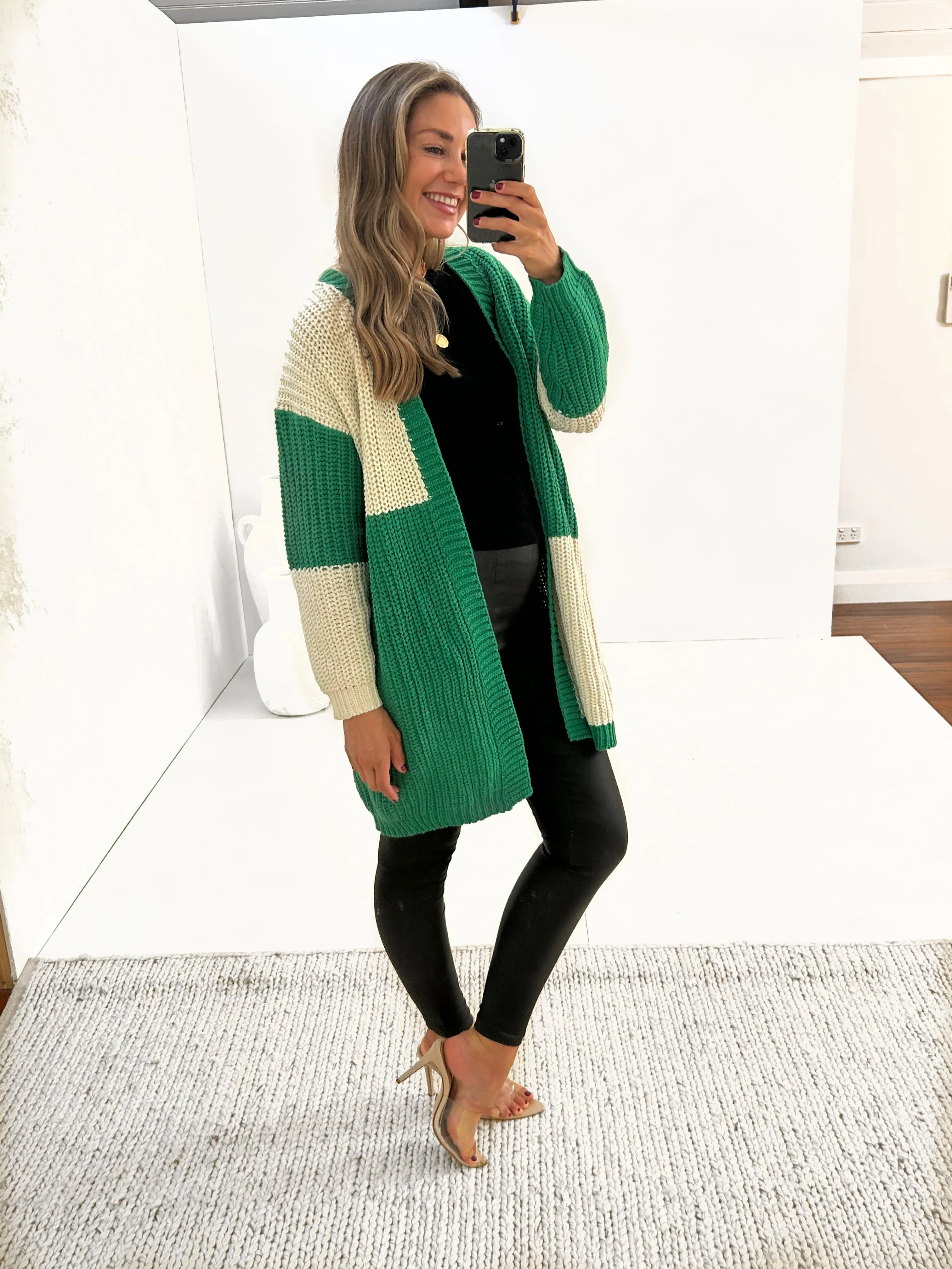 EMME Oversize Cardy - Emerald/Bone