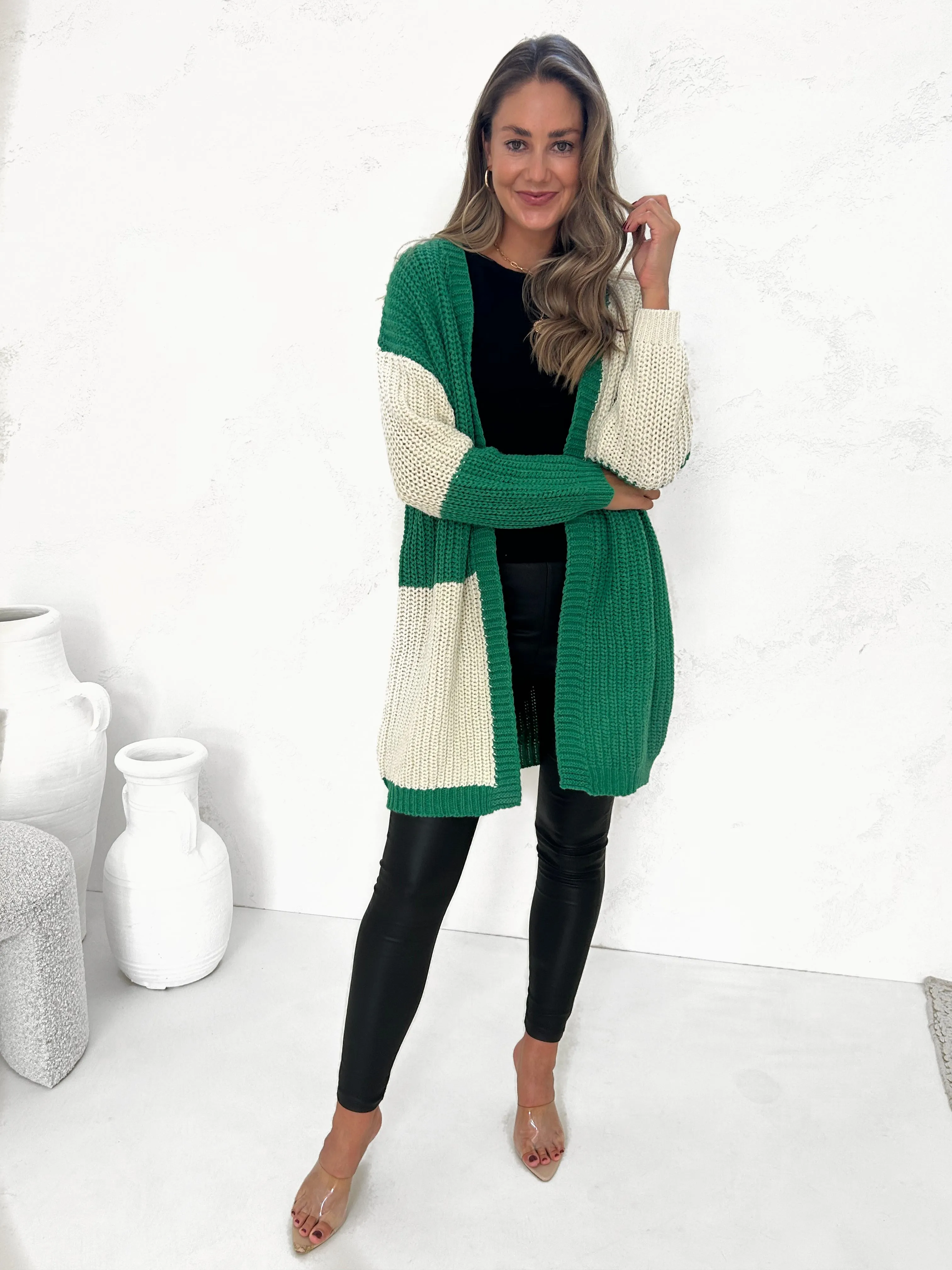 EMME Oversize Cardy - Emerald/Bone