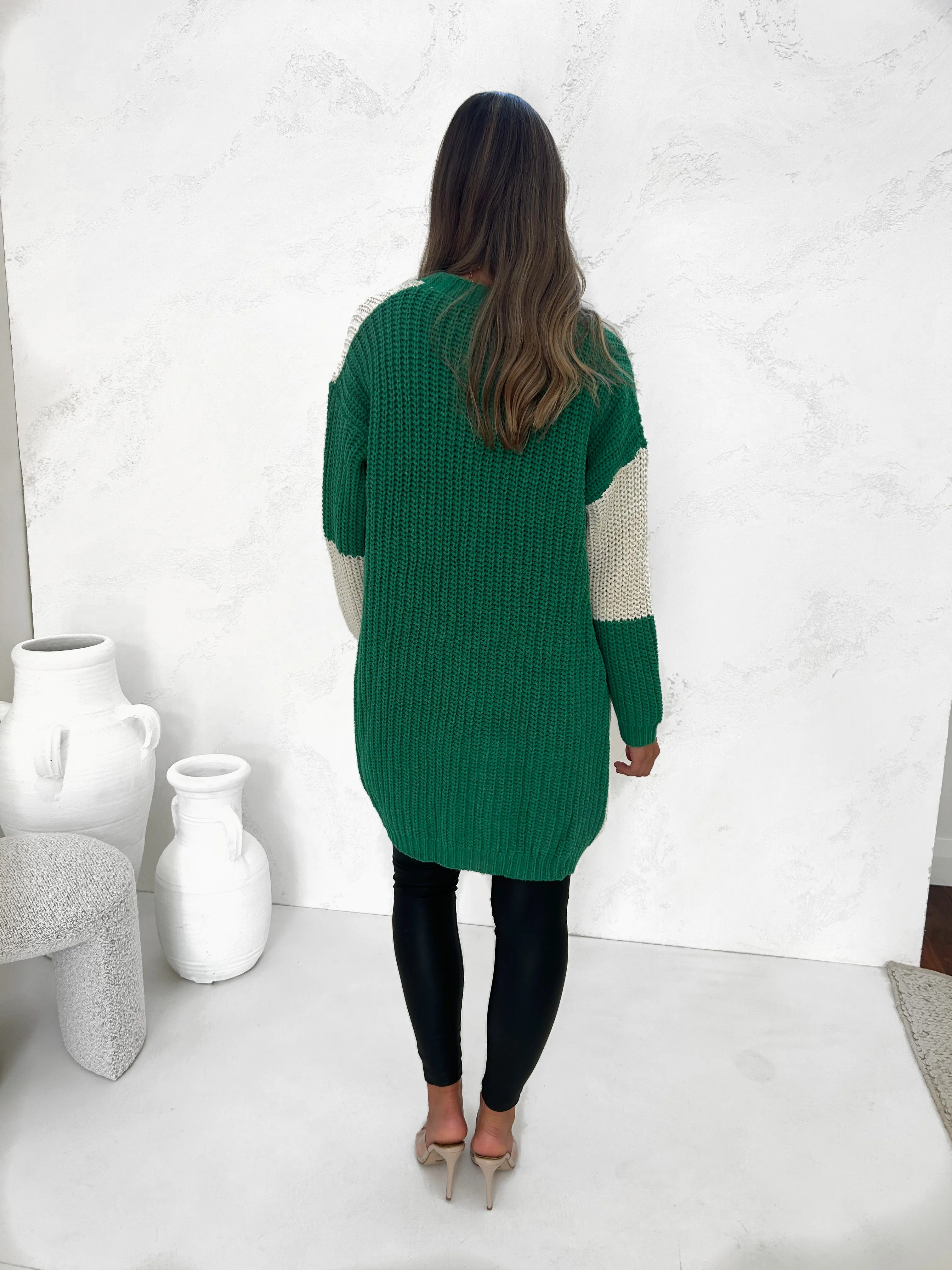 EMME Oversize Cardy - Emerald/Bone