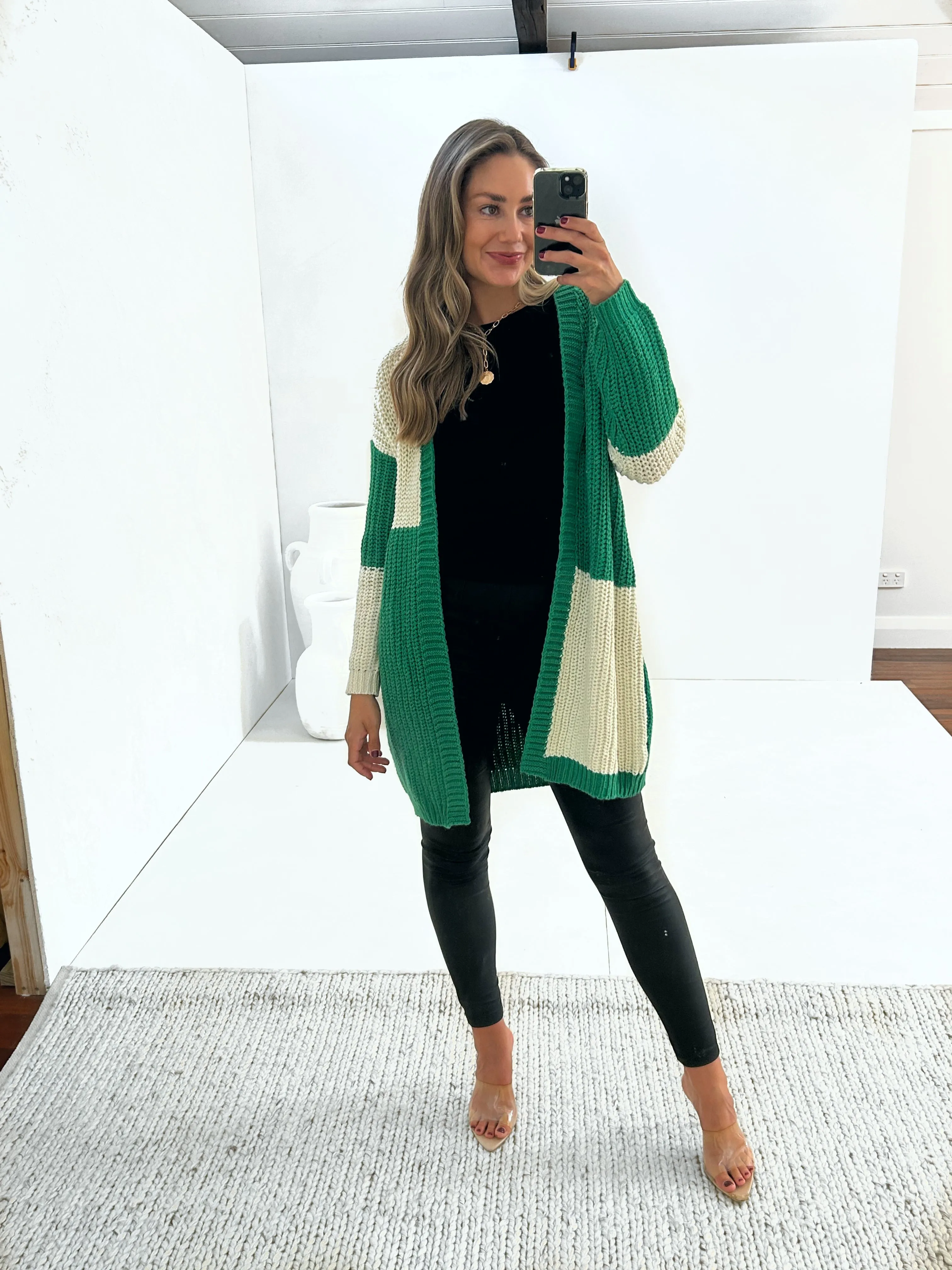 EMME Oversize Cardy - Emerald/Bone