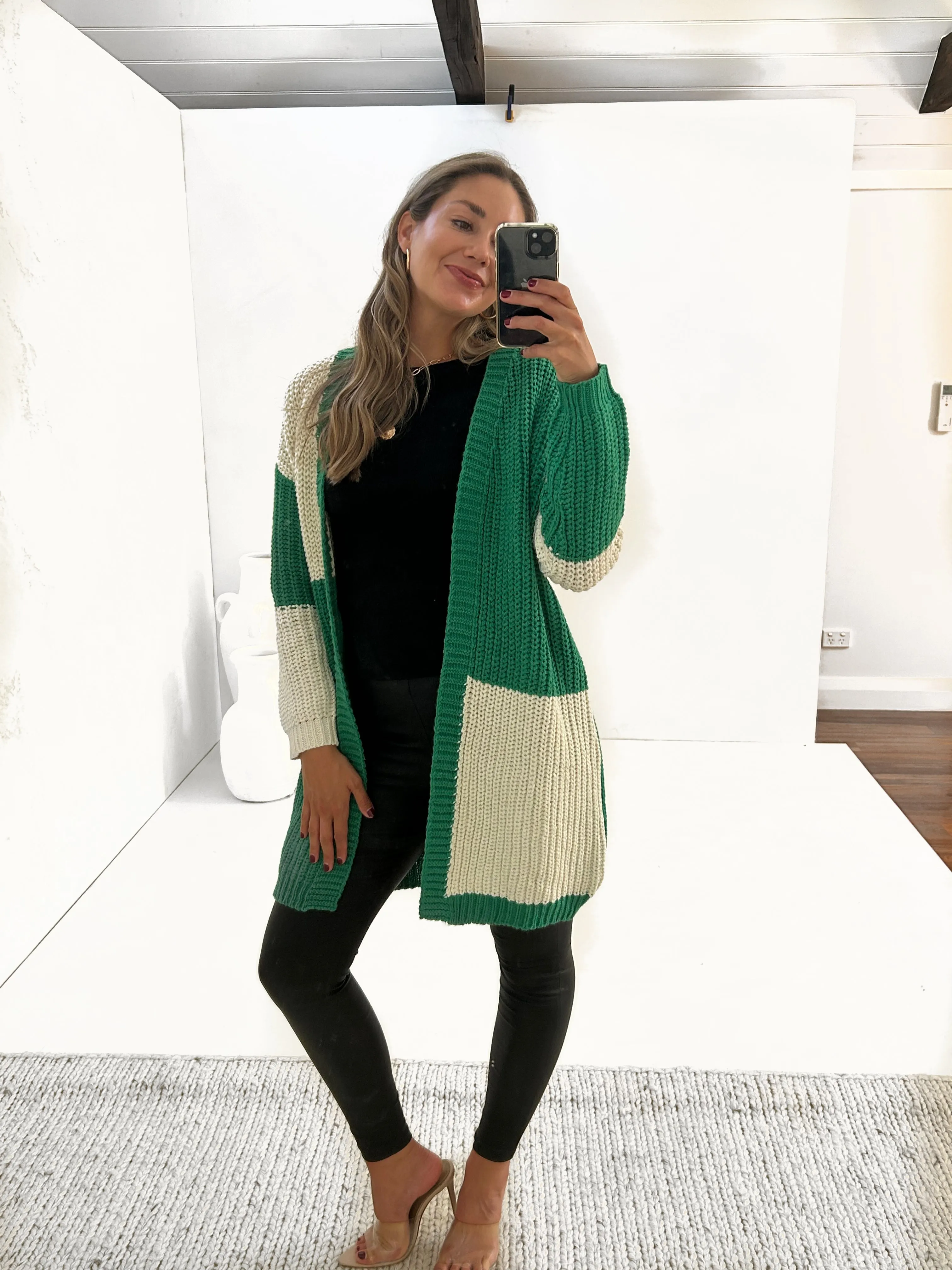 EMME Oversize Cardy - Emerald/Bone