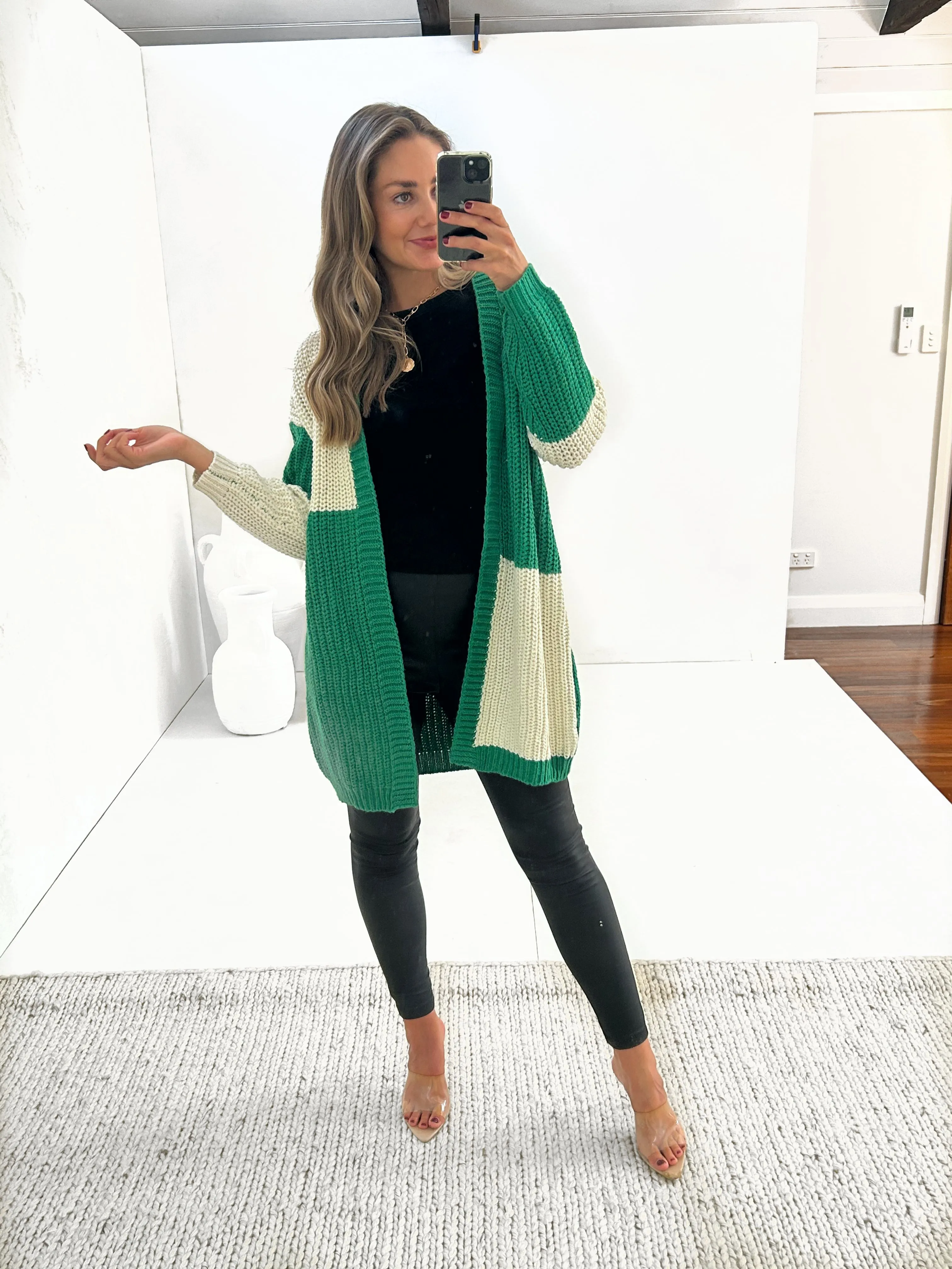 EMME Oversize Cardy - Emerald/Bone