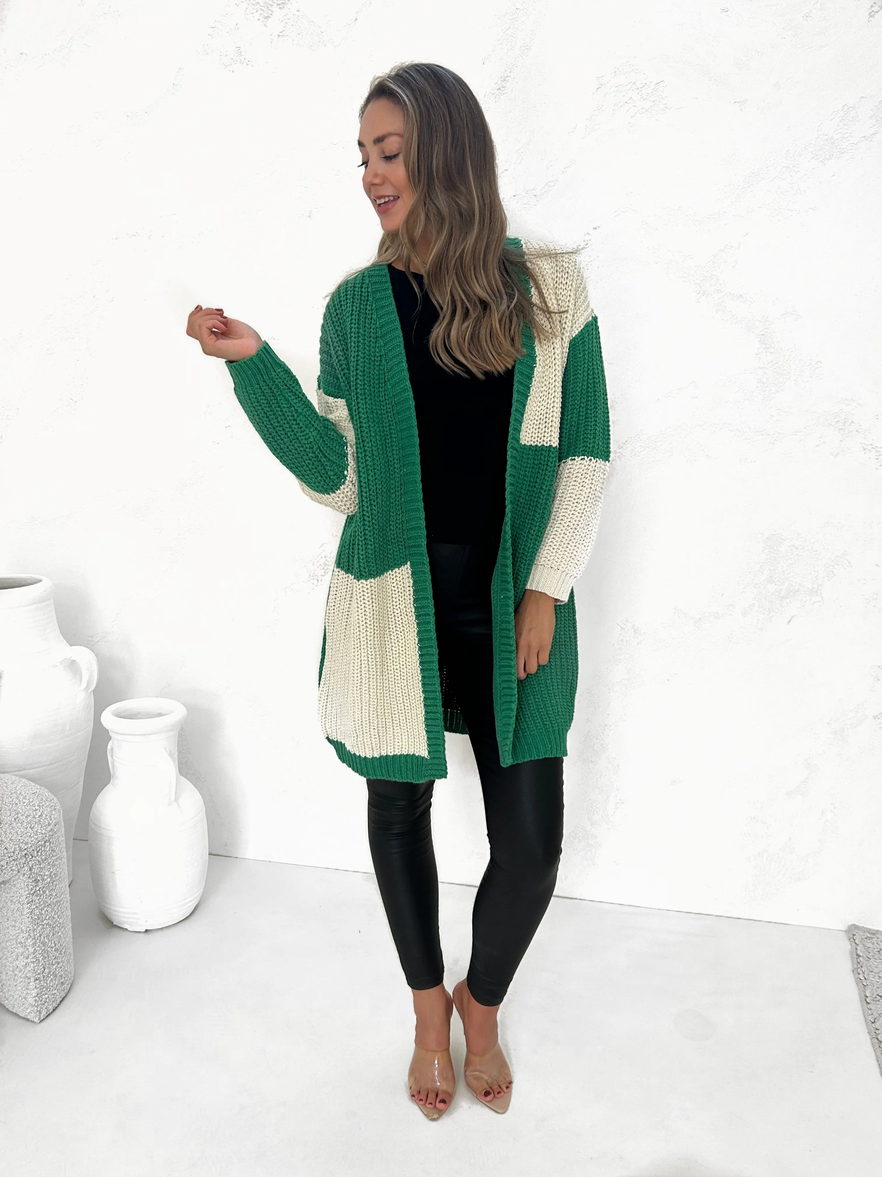 EMME Oversize Cardy - Emerald/Bone