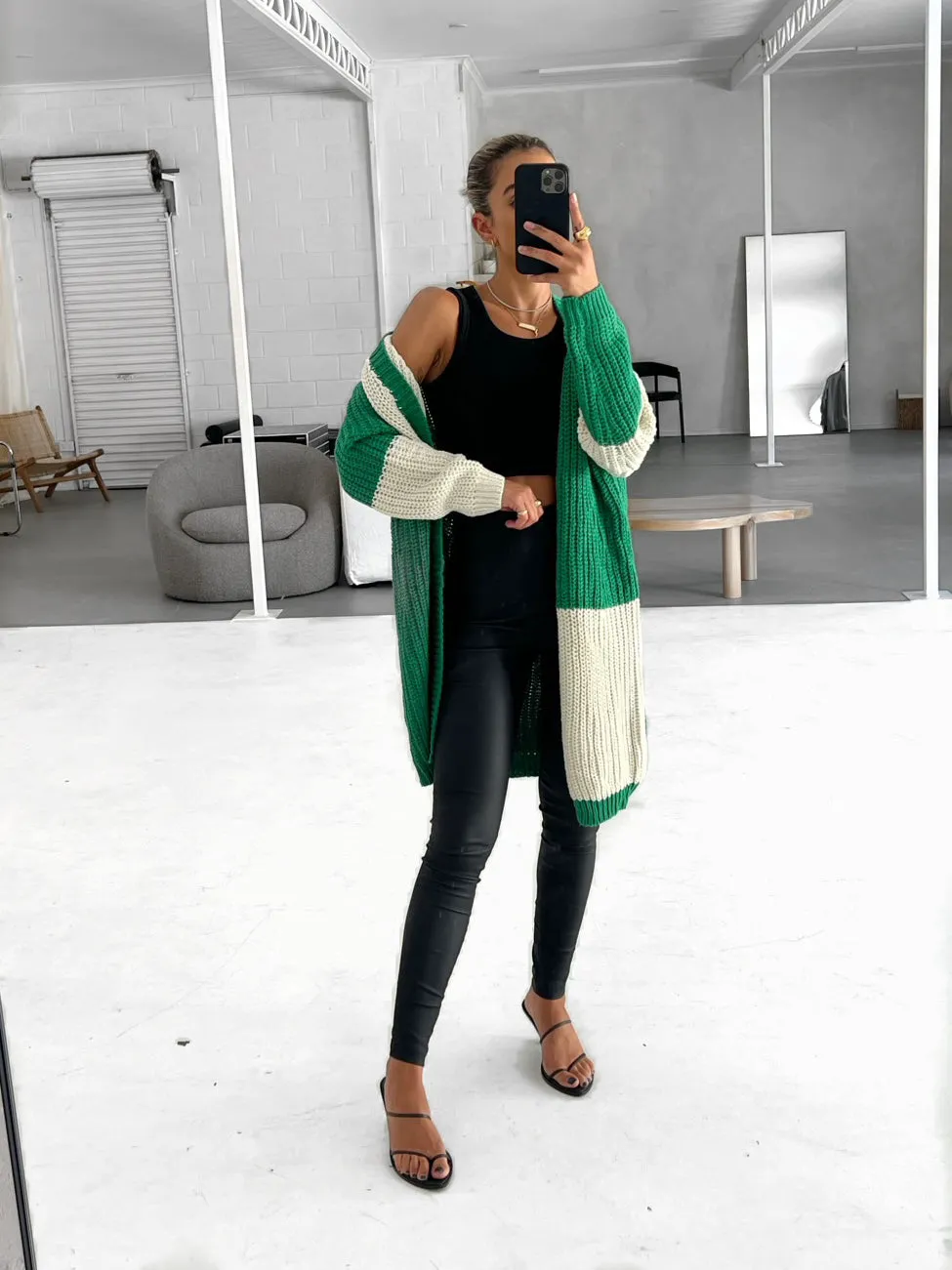 EMME Oversize Cardy - Emerald/Bone