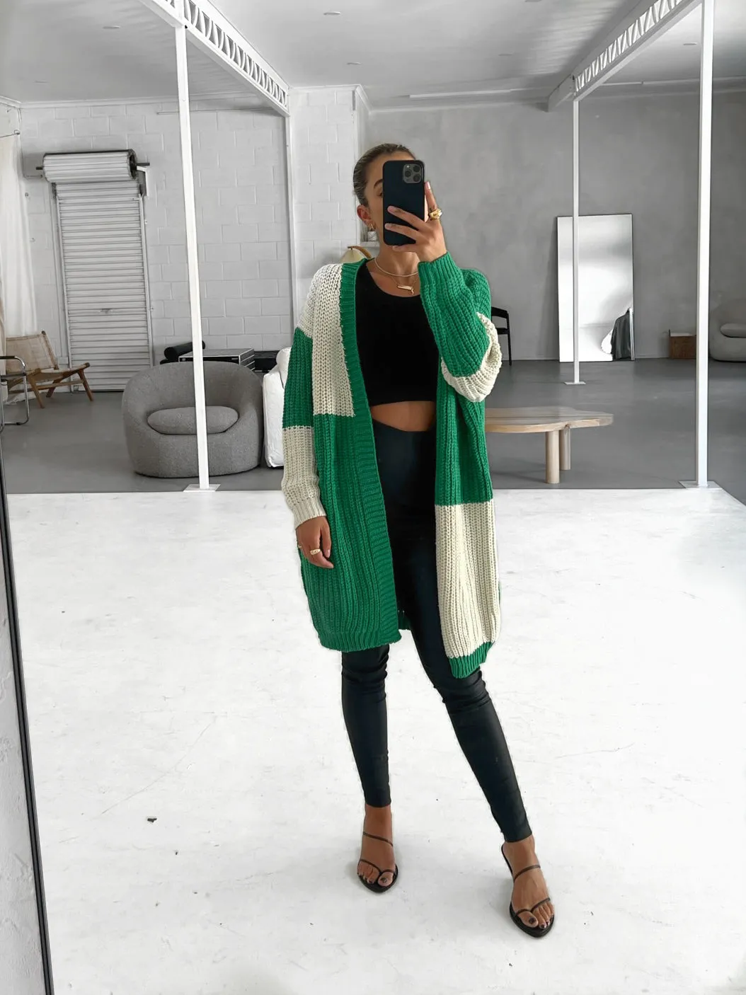 EMME Oversize Cardy - Emerald/Bone