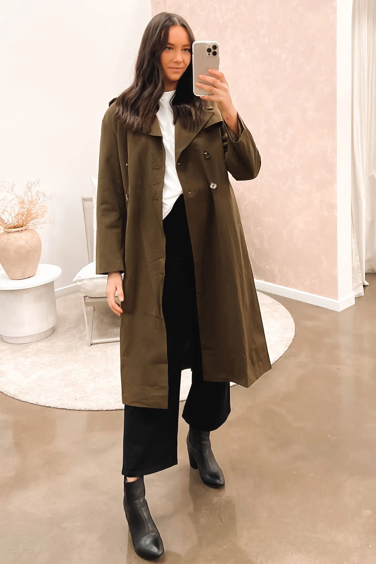 Evani Trench Dark Khaki