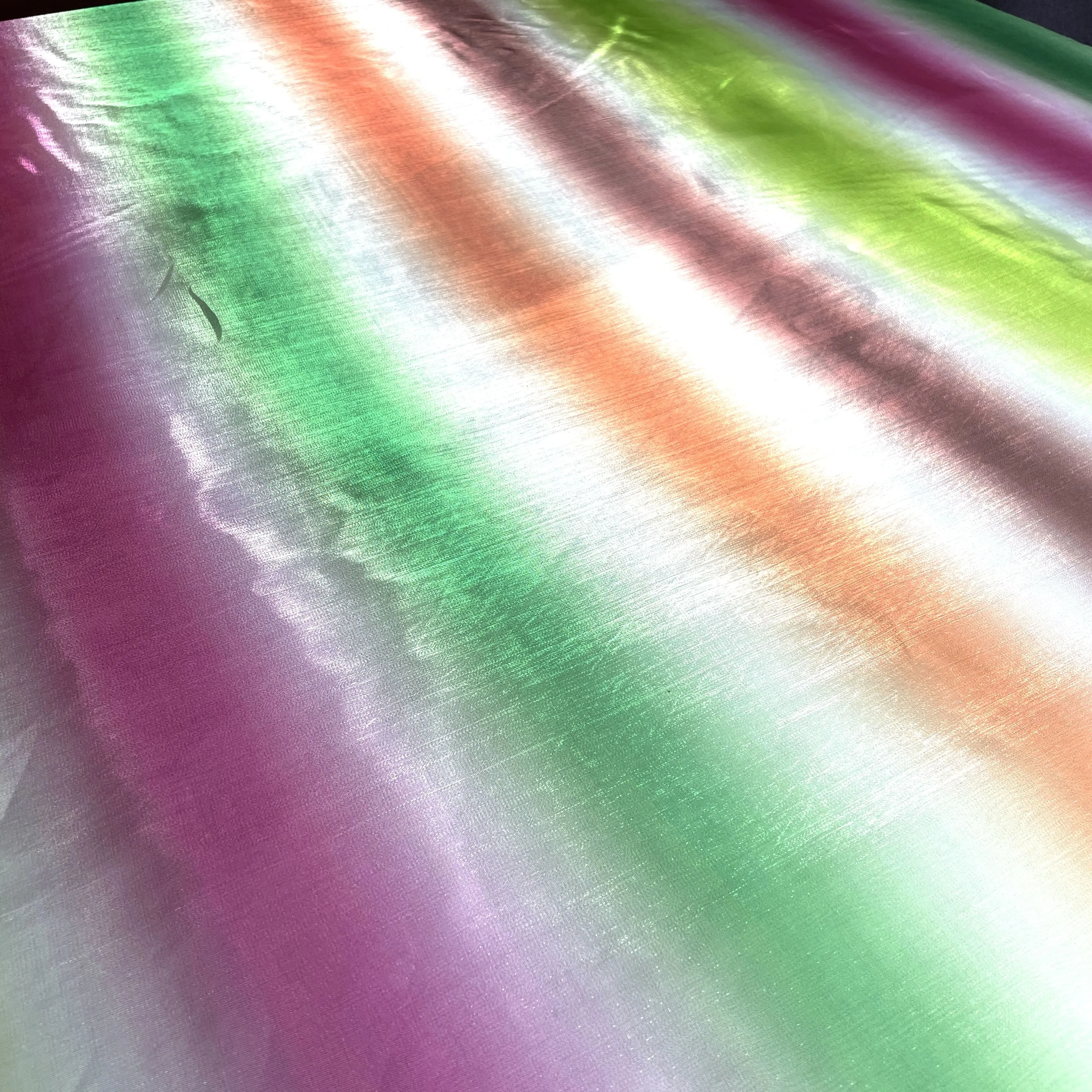 Exclusive Blue Multicolor Stripes Organza Fabric