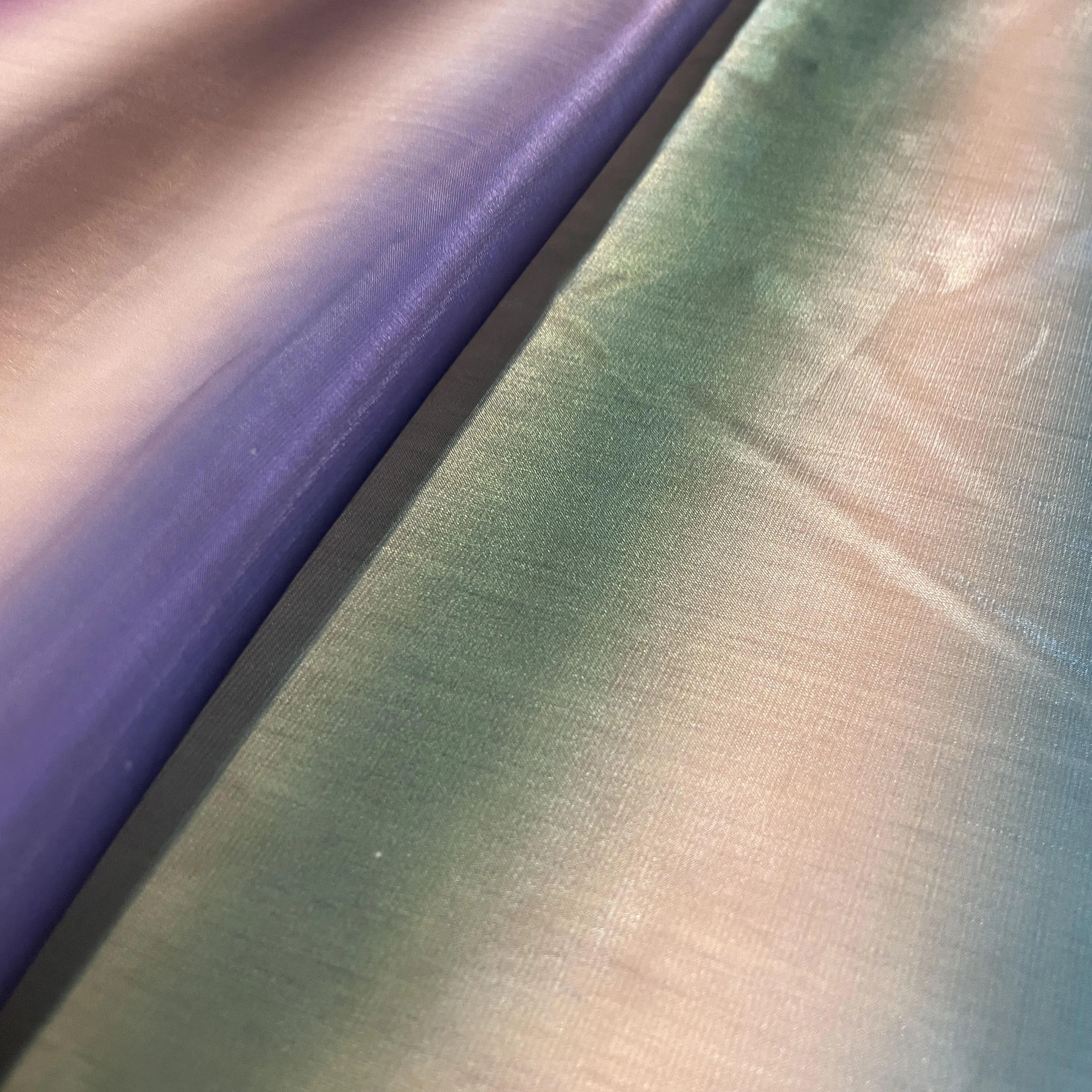 Exclusive Brown Multicolor Stripes Organza Fabric