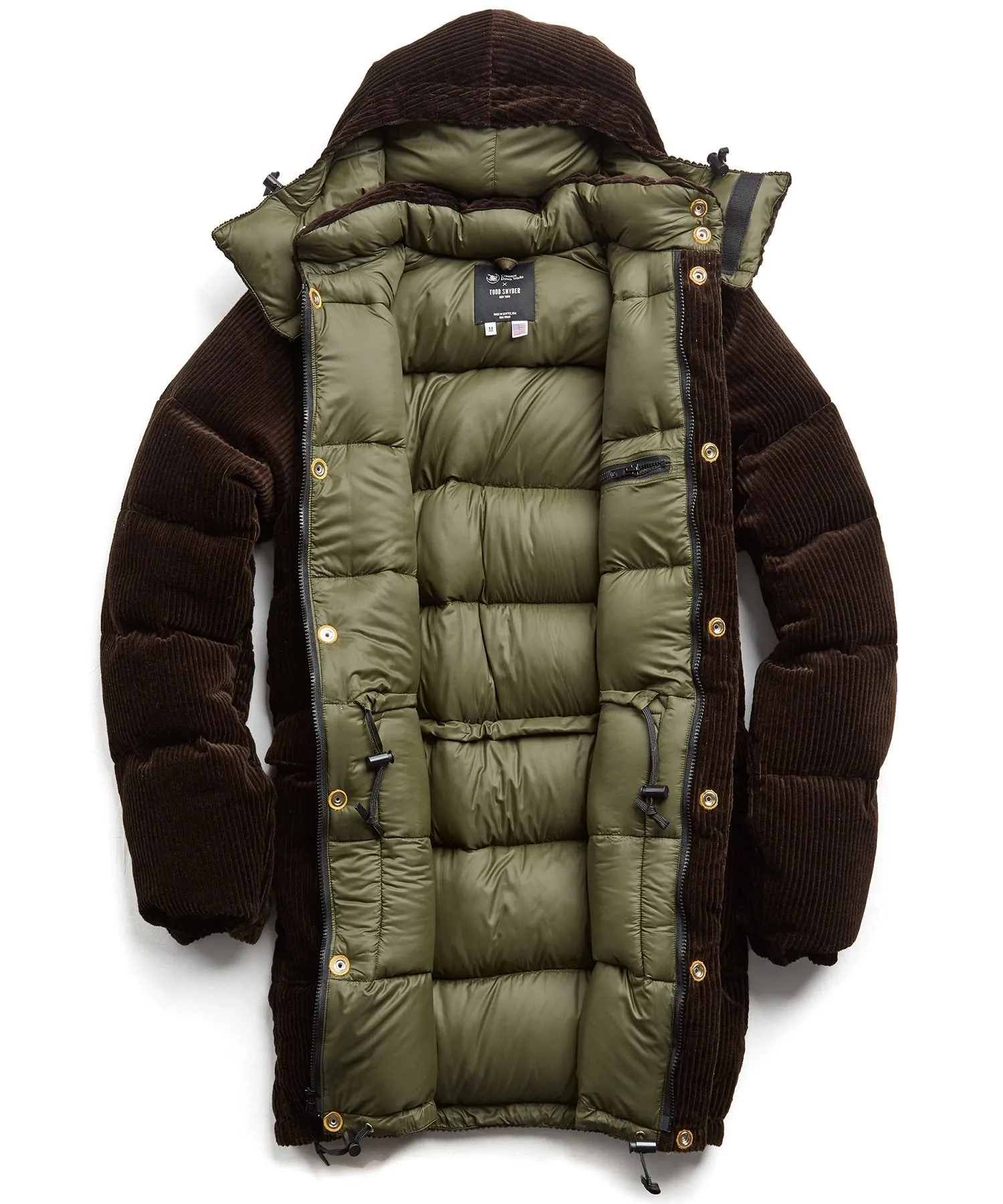 Exclusive Crescent Down   Todd Snyder Cord Parka in Brown