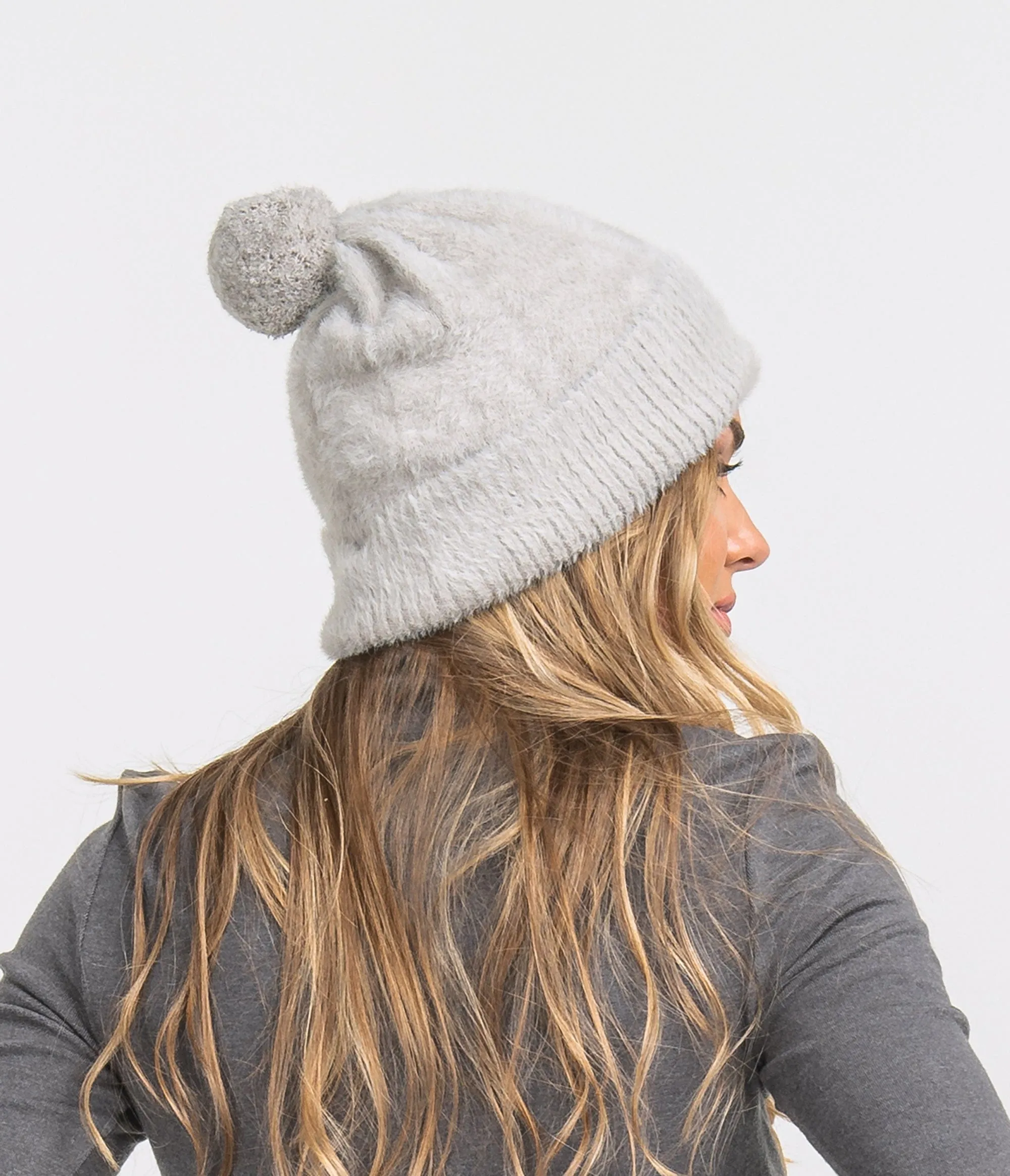 Feather Knit Beanie - Overcast