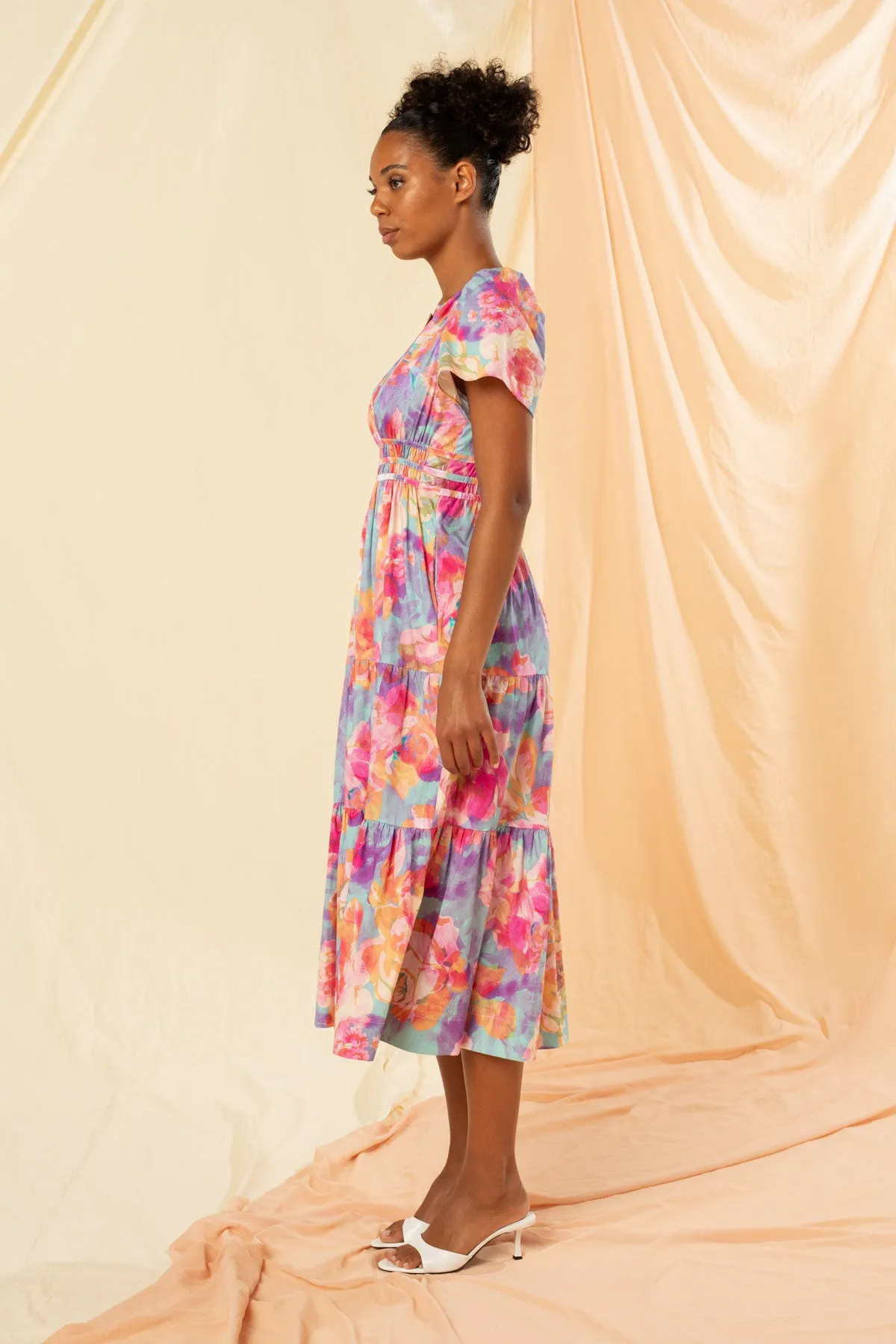 Fiorella Tiered Midi Dress