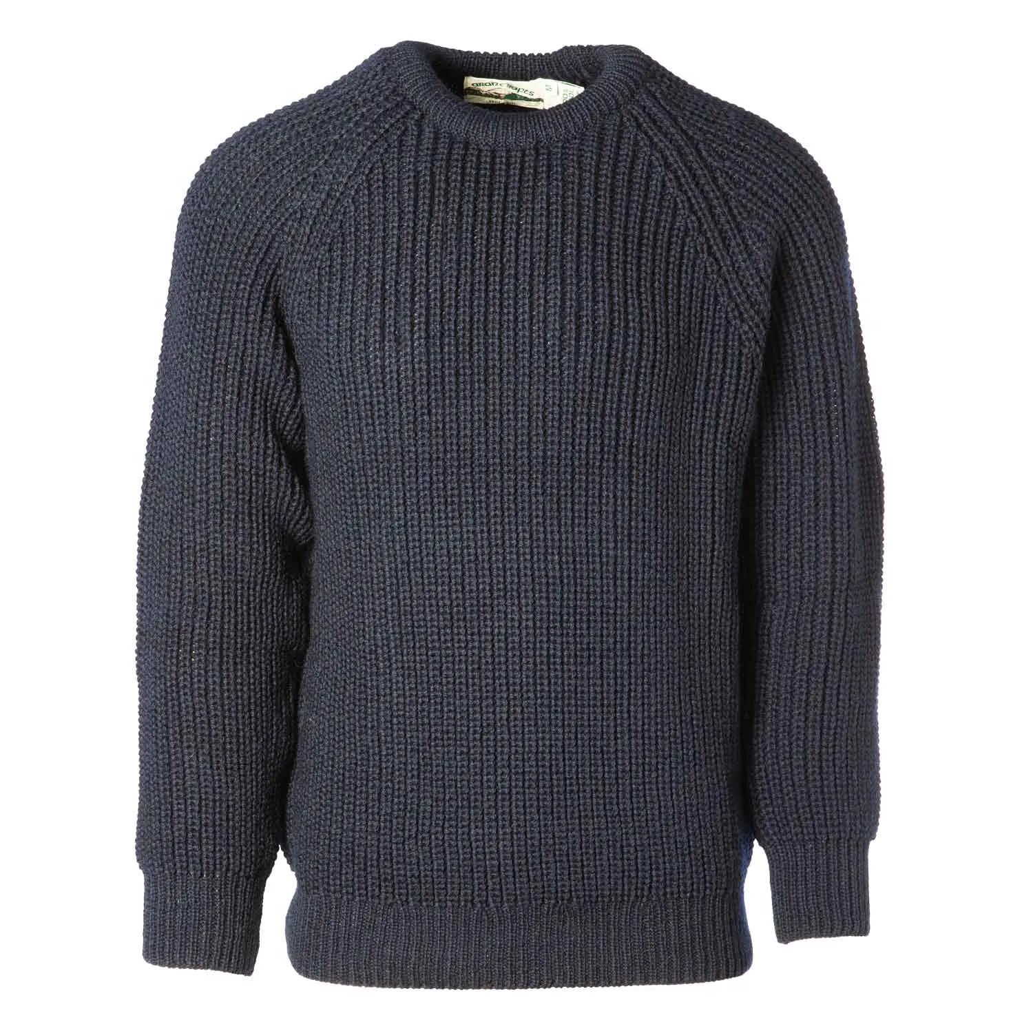 Fisherman Rib Crewneck Wool Sweater