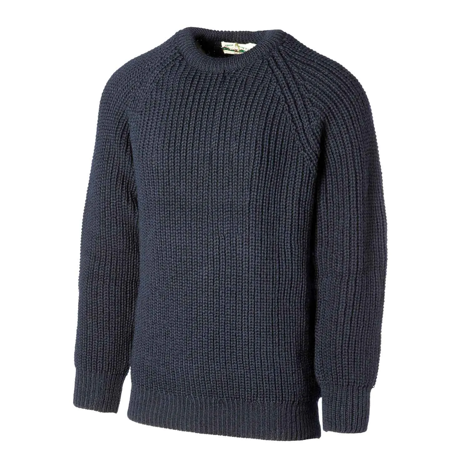 Fisherman Rib Crewneck Wool Sweater