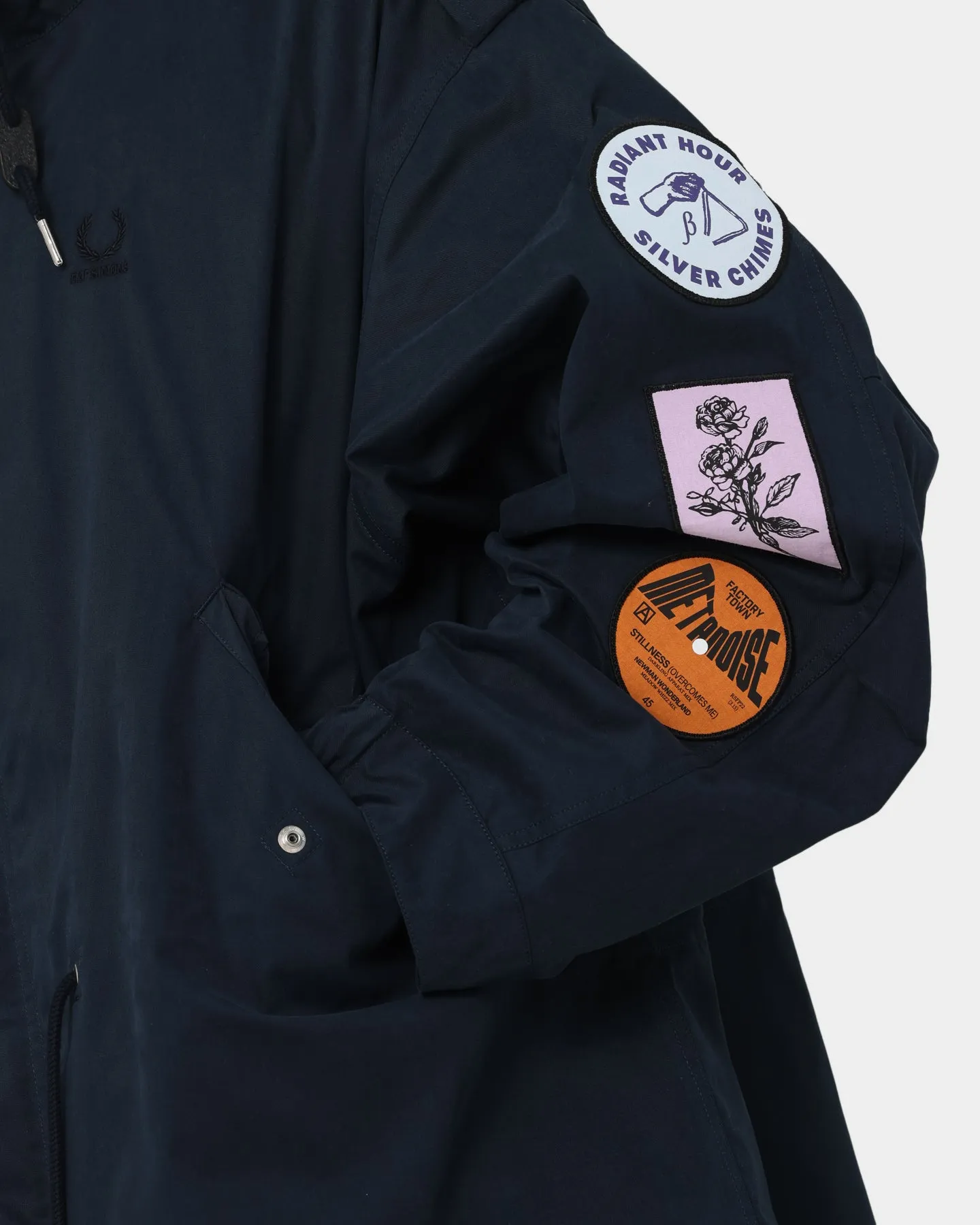 Fred Perry X Raf Simons Patched Parka Basalt Navy