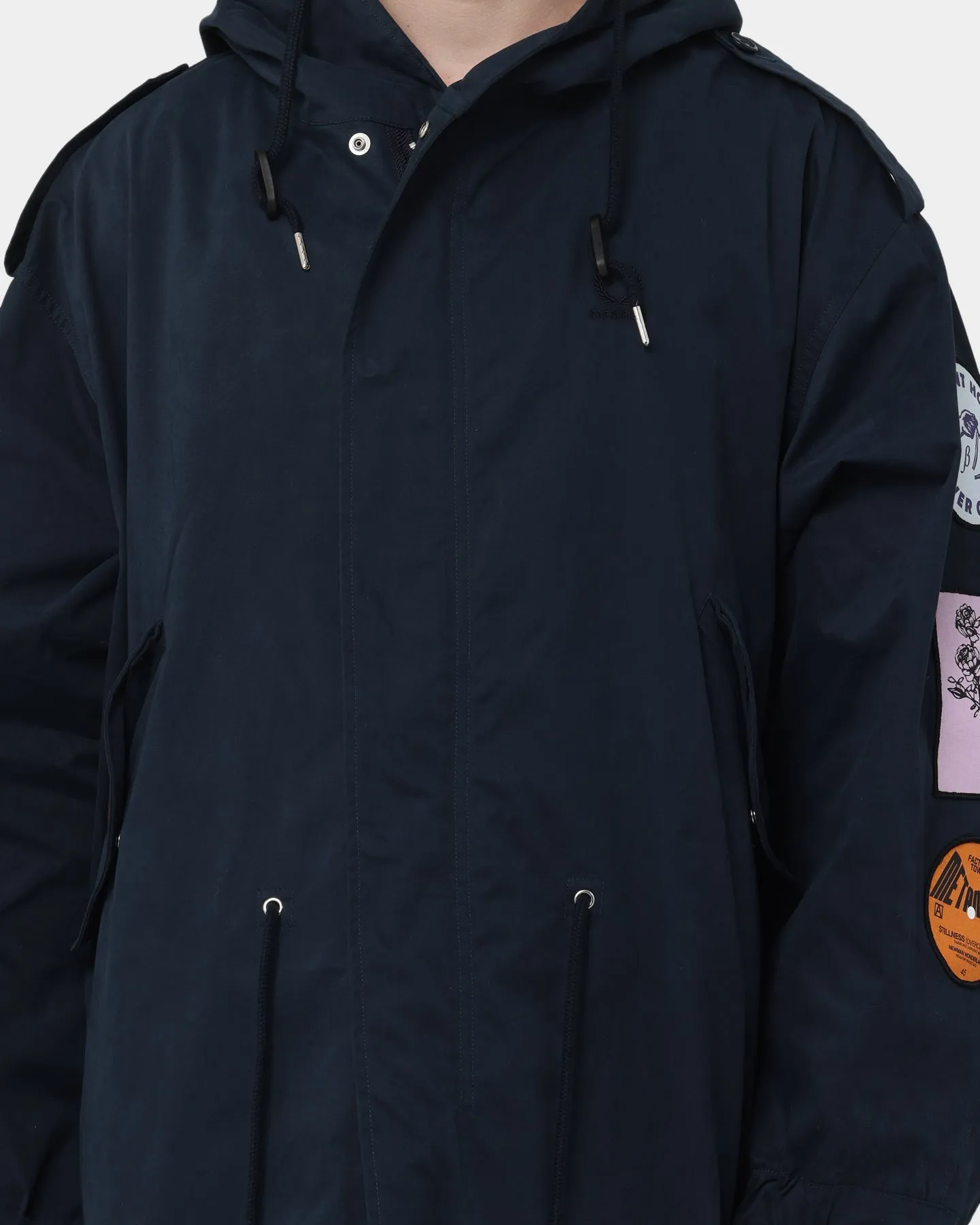 Fred Perry X Raf Simons Patched Parka Basalt Navy