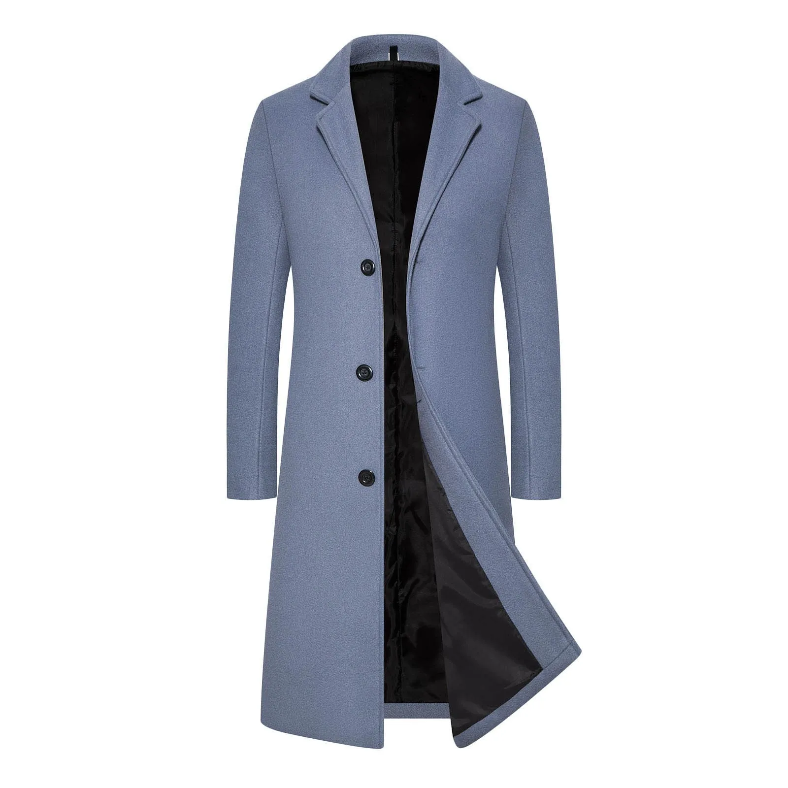 Funki Buys | Jackets | Men's Long Woolen Peacoat Overcoat