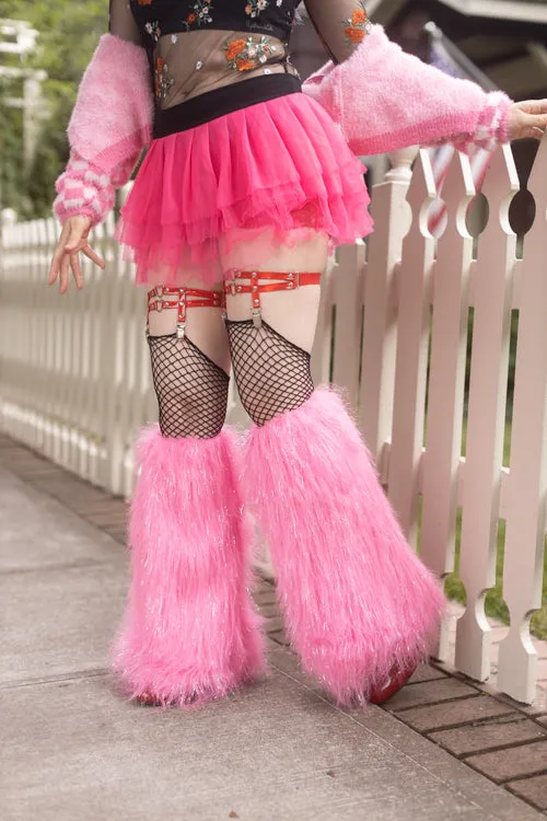 Furry Lurex Leg Warmers