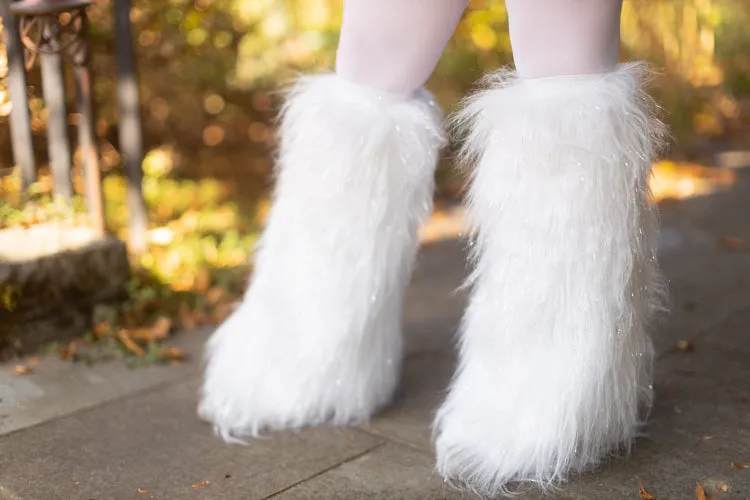 Furry Lurex Leg Warmers