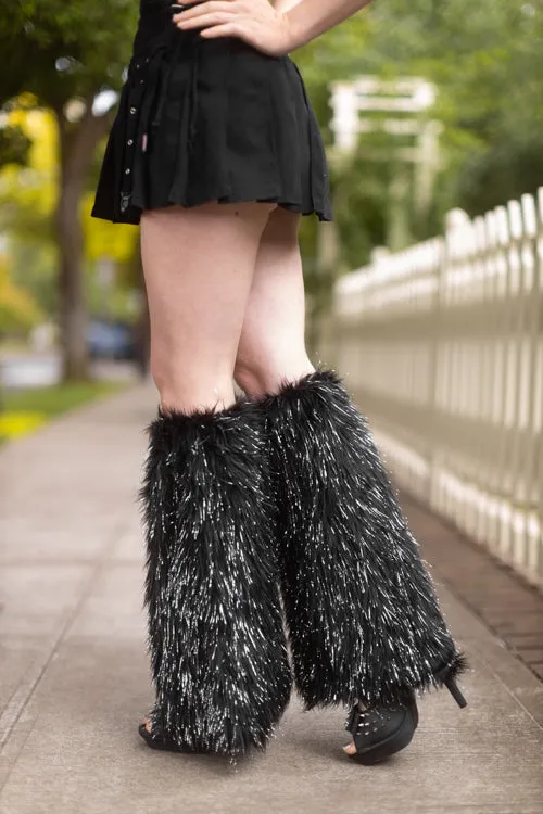 Furry Lurex Leg Warmers