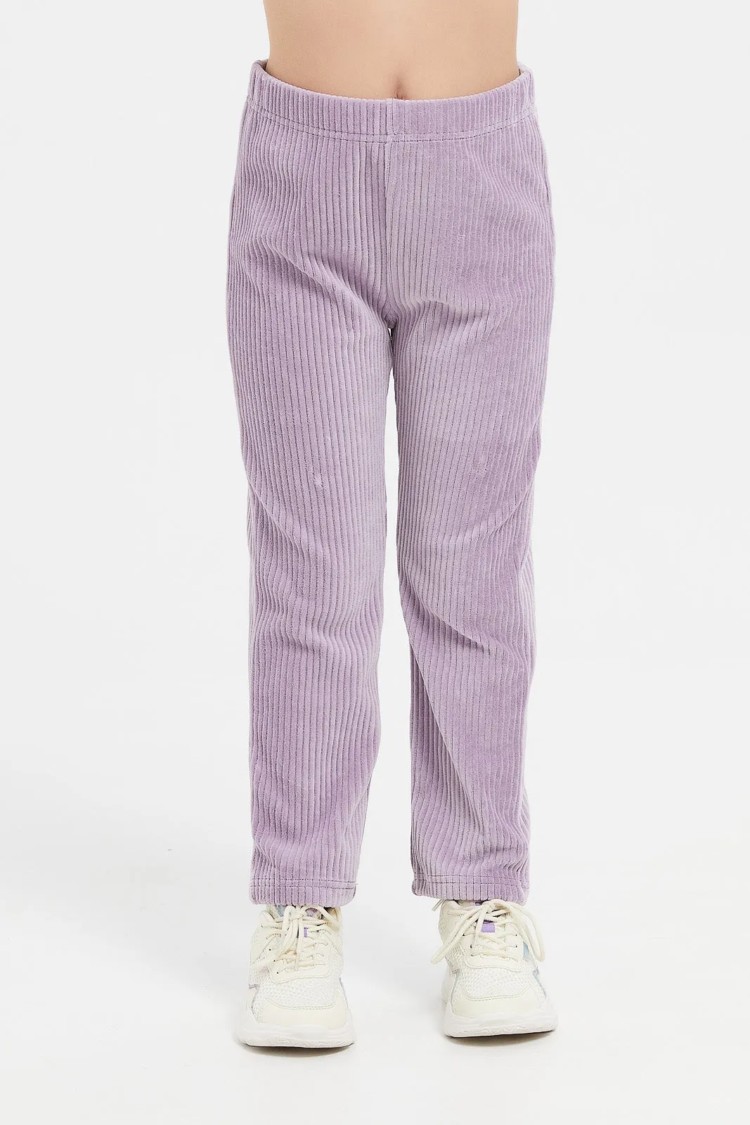 Girls Lilac Corduroy Jog Set (2 Piece)