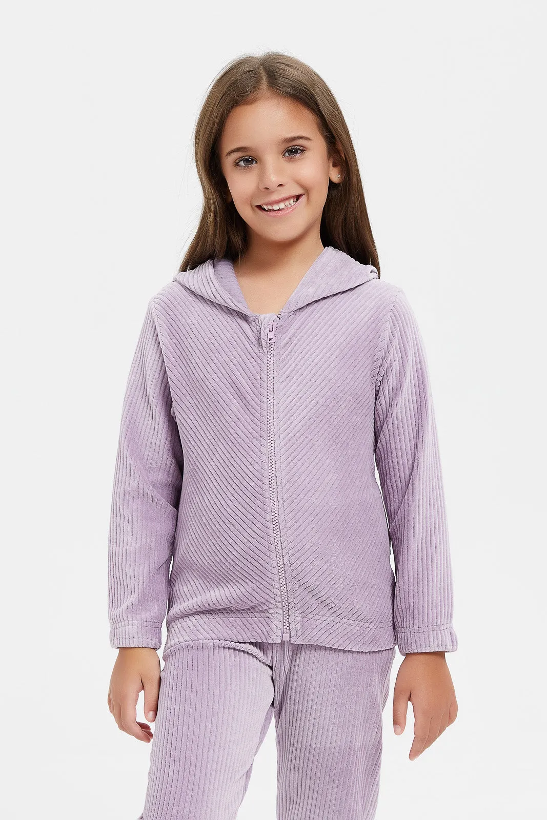 Girls Lilac Corduroy Jog Set (2 Piece)