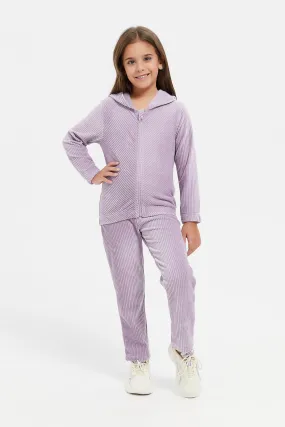 Girls Lilac Corduroy Jog Set (2 Piece)