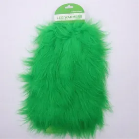 Green Plush Leg Warmers