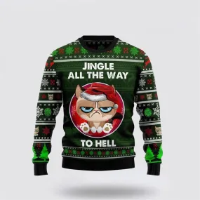 Grumpy Cat Jingle Funny Family Ugly Christmas Sweater For Men And Women, Best Gift For Christmas, Christmas Fashion Winter