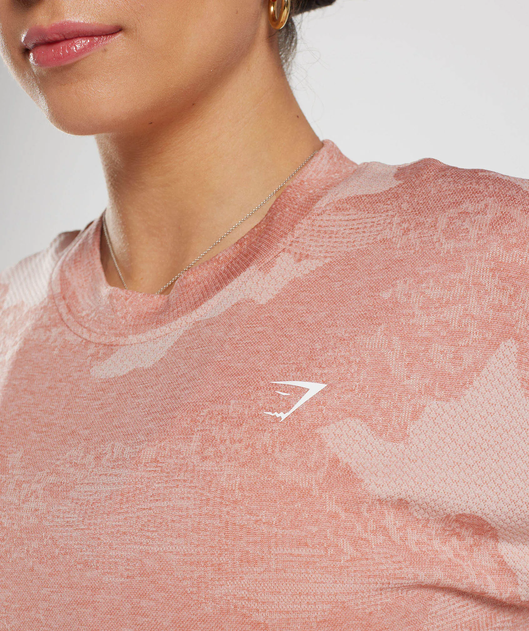 Gymshark Adapt Camo Seamless Crop Top - Misty Pink/Hazy Pink