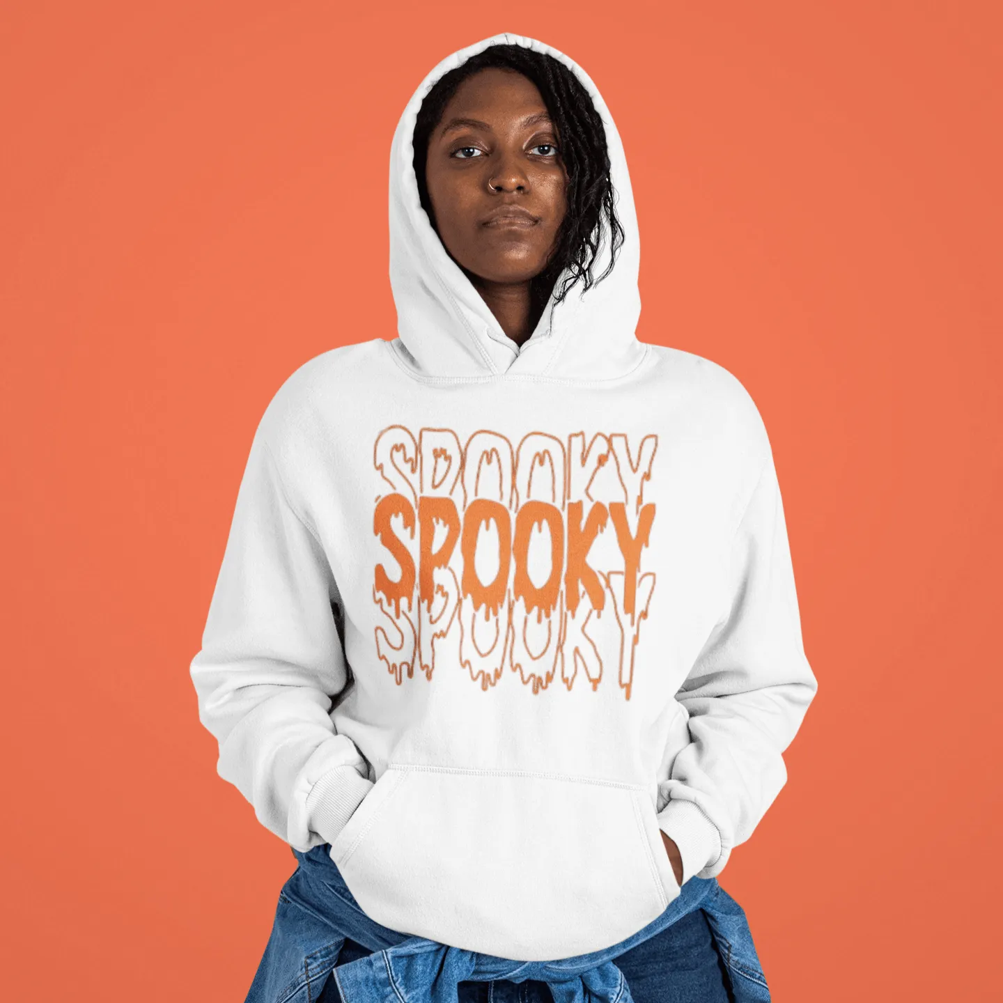 Halloween Hoodie Melting Spooky Ultra Soft Blended Cotton Pullover