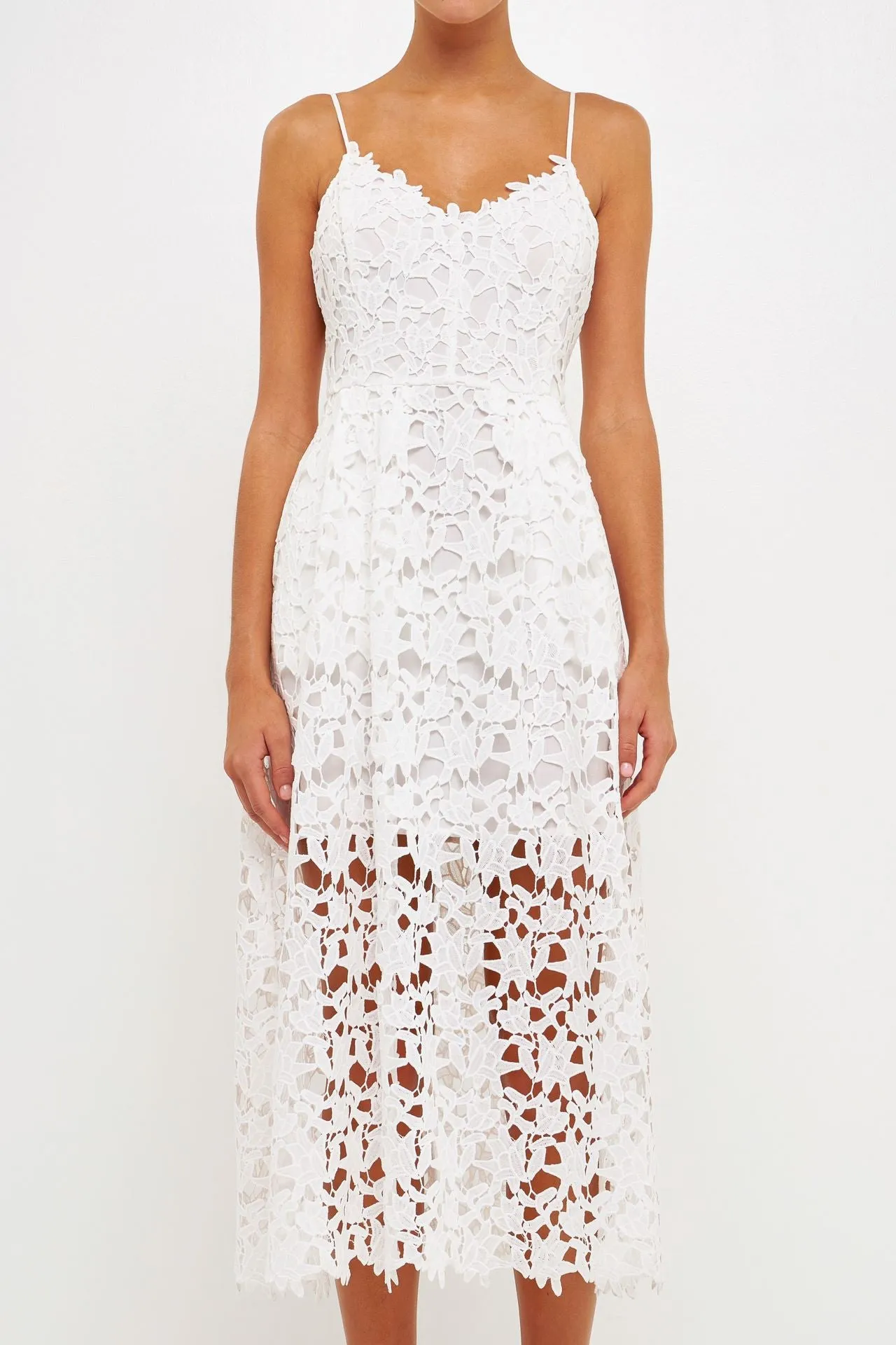 Haven Lace Cami Midi Dress