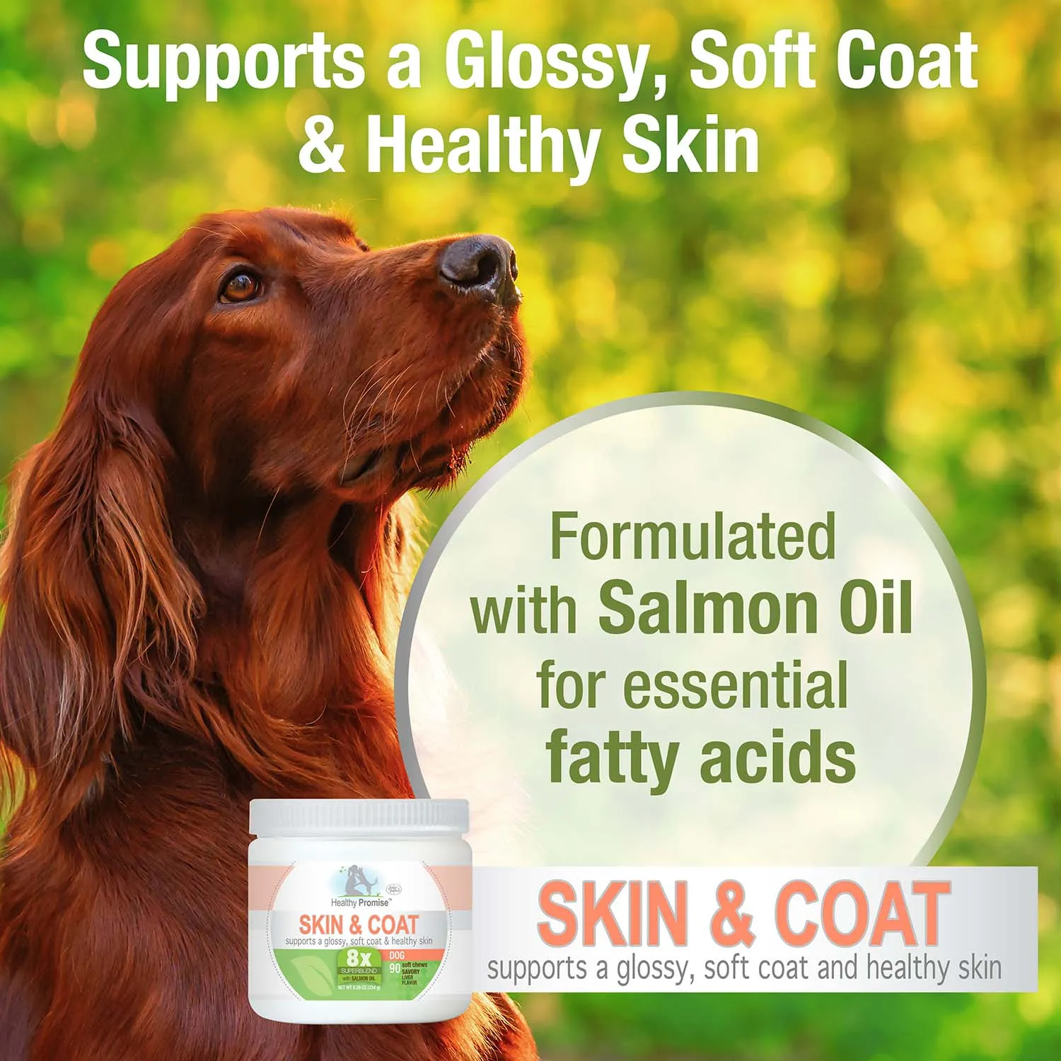 Healthy Promise Skin and Coat Soft Chews for Dogs, Savory Liver, 90 ct